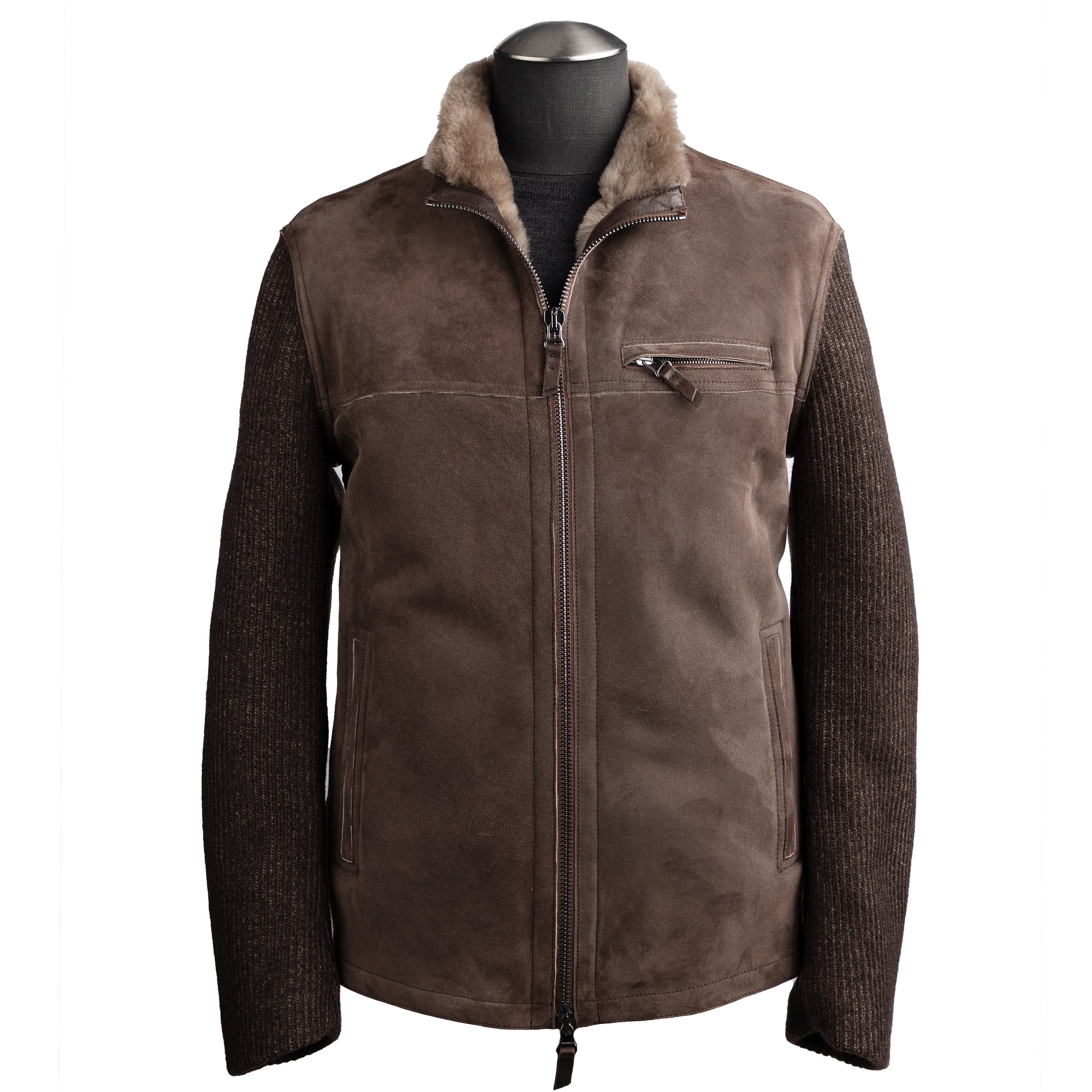 Gimo's Shearling and Knit Bomber Jacket 