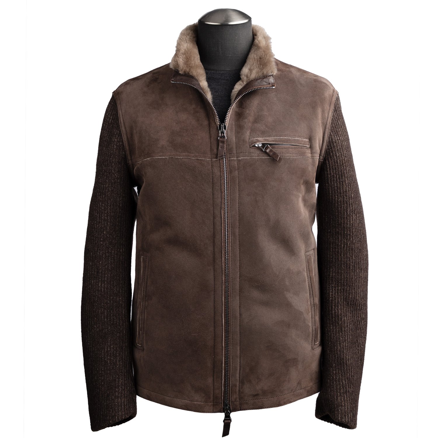 Gimo's Shearling and Knit Bomber Jacket in Brown — Uomo San Francisco |  Luxury European Menswear