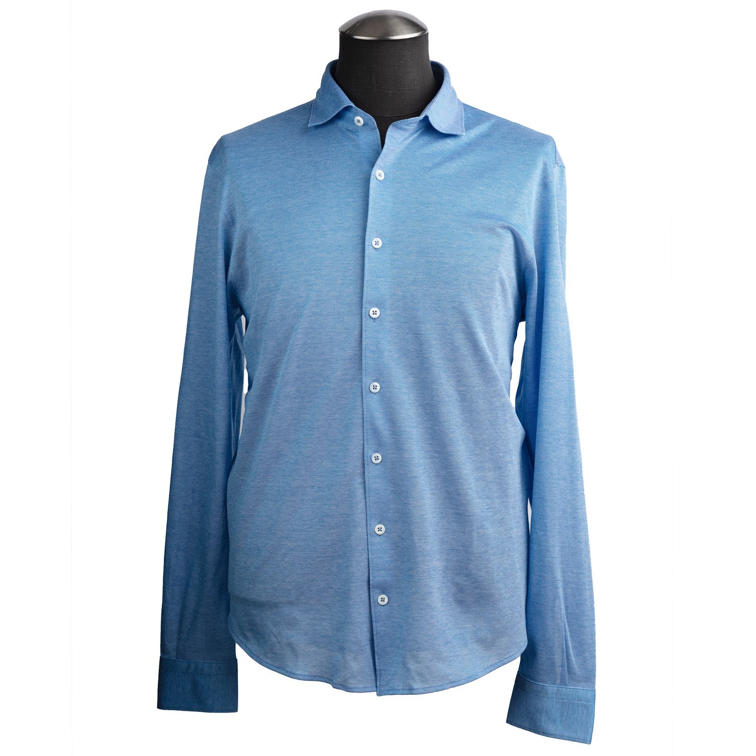 Gran Sasso Jersey Vintage Piqué Sport Shirt in Blue — San | Luxury European Menswear