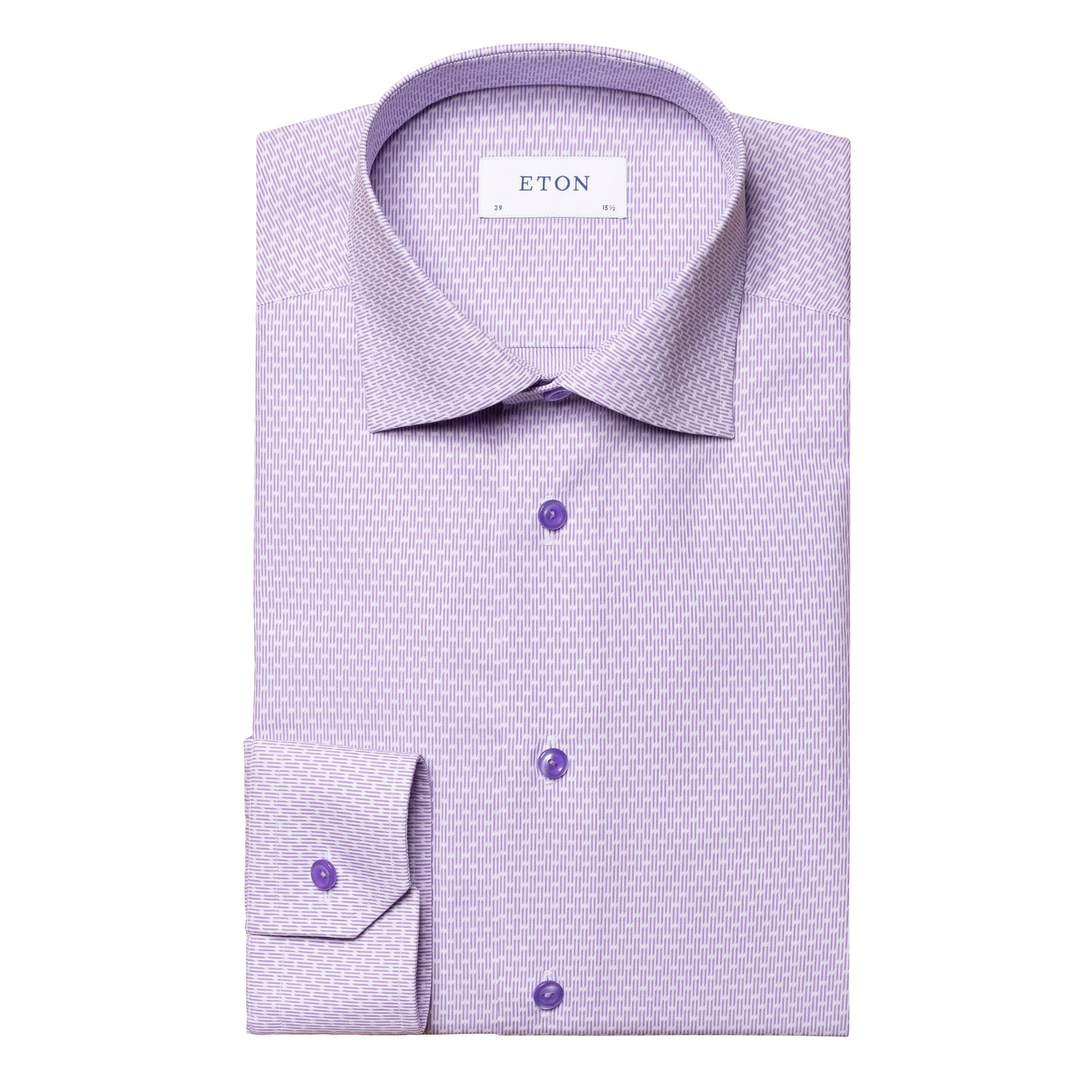Eton Contemporary Fit, Twill Dress Shirt in Purple with Subtle Print — Uomo San Francisco | Luxury European Menswear