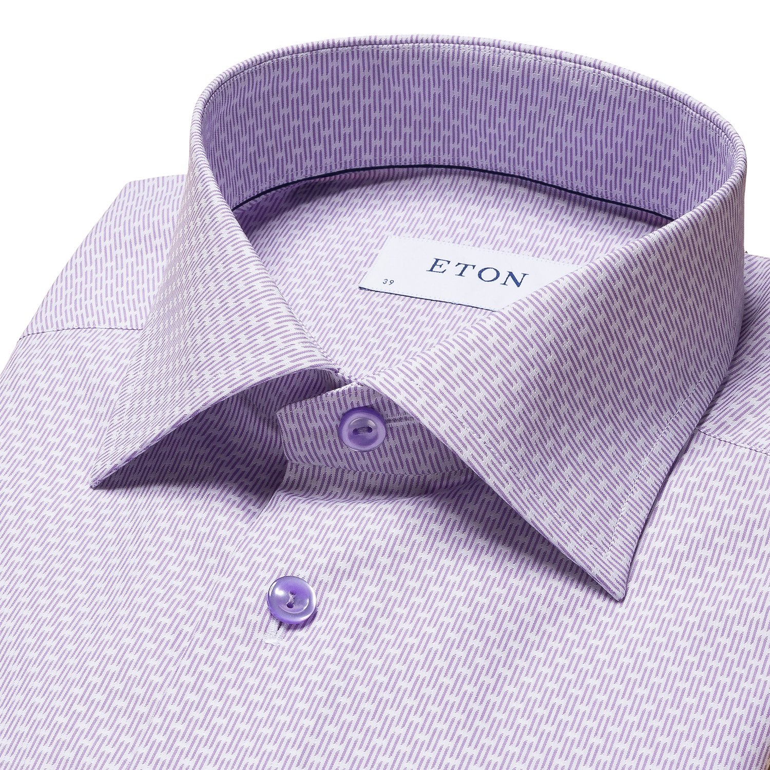 Eton Contemporary Fit, Twill Dress Shirt in Purple with Subtle Print — Uomo San Francisco | Luxury European Menswear