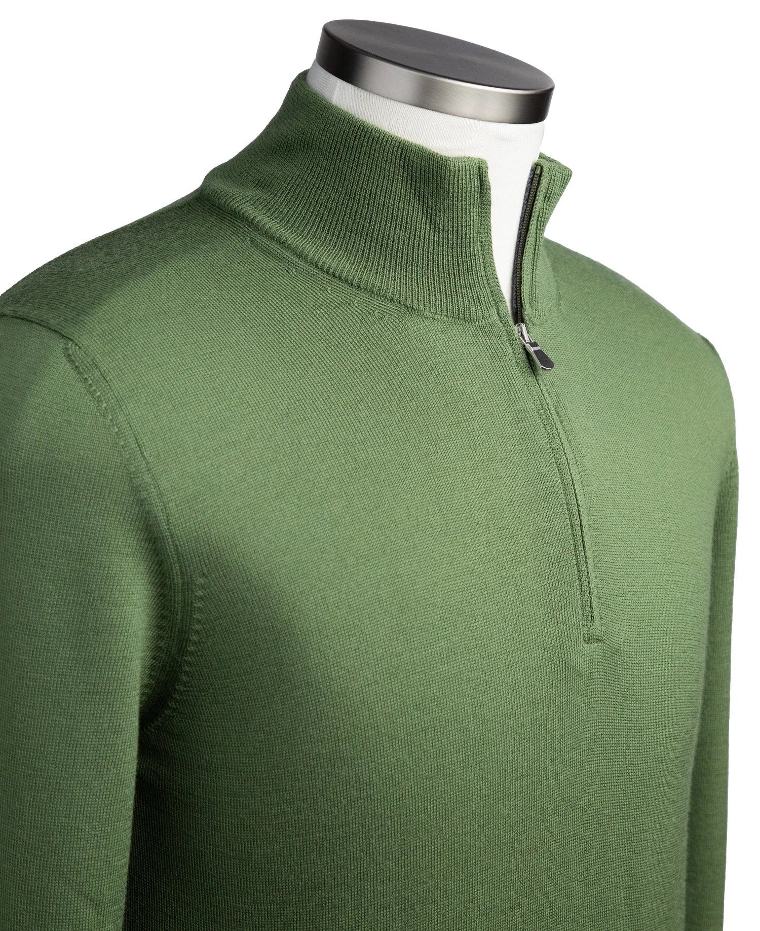 Gran Sasso Extra Fine Merino Wool Quarter-Zip Sweater in Apple Green — Uomo  San Francisco | Luxury European Menswear