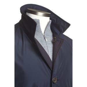 Canali Impeccable Wool Bomber Jacket in Blue — Uomo San Francisco