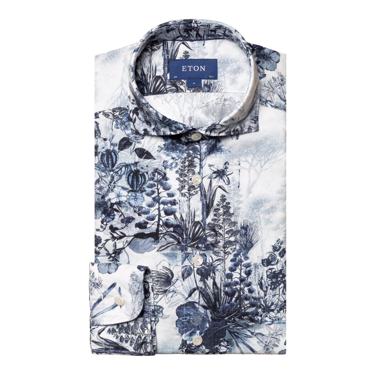 Eton Contemporary Fit, Cotton-Tencel Sport Shirt in White with Navy Floral  Print — Uomo San Francisco | Luxury European Menswear