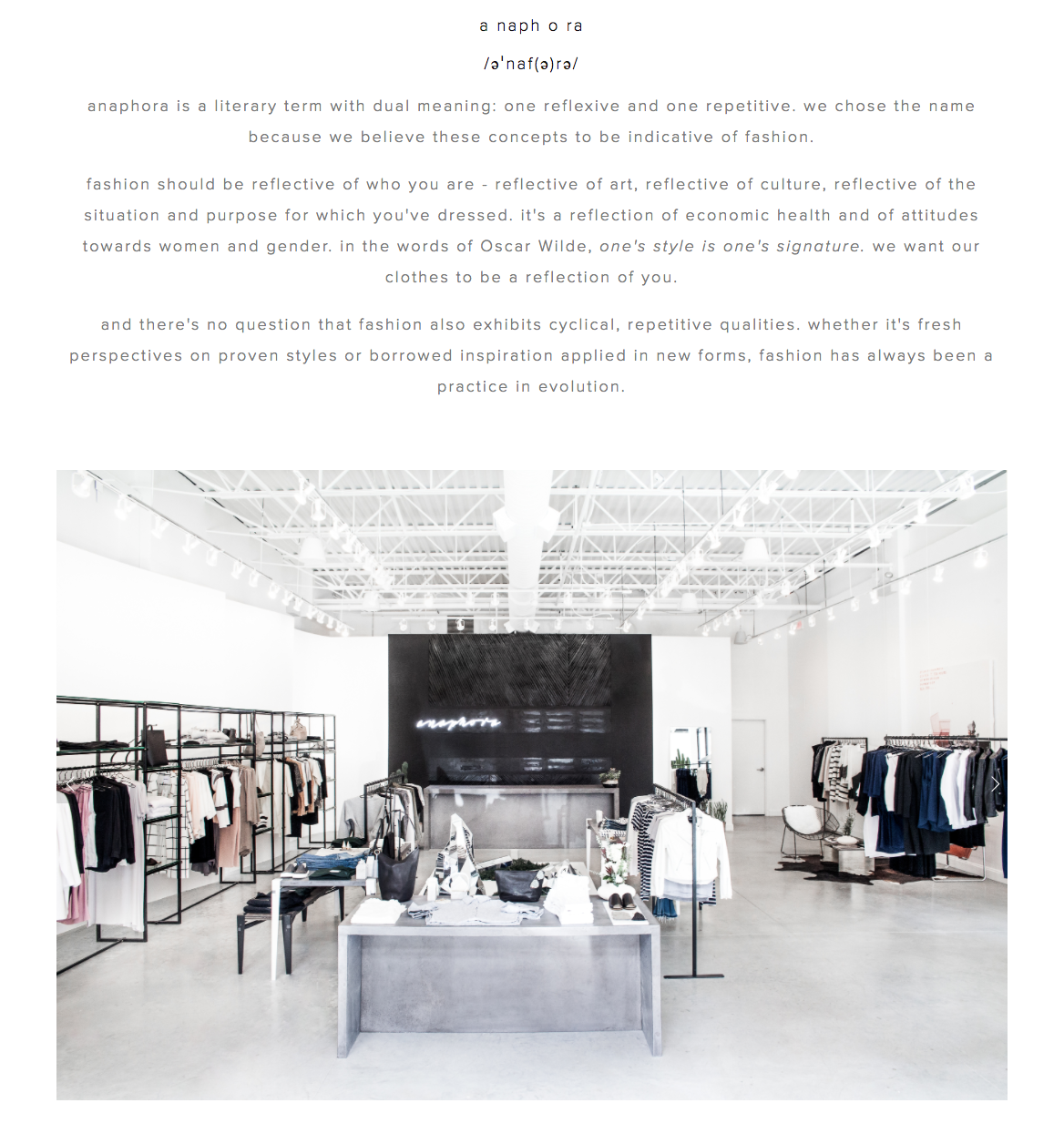 Screenshot of original "About" page