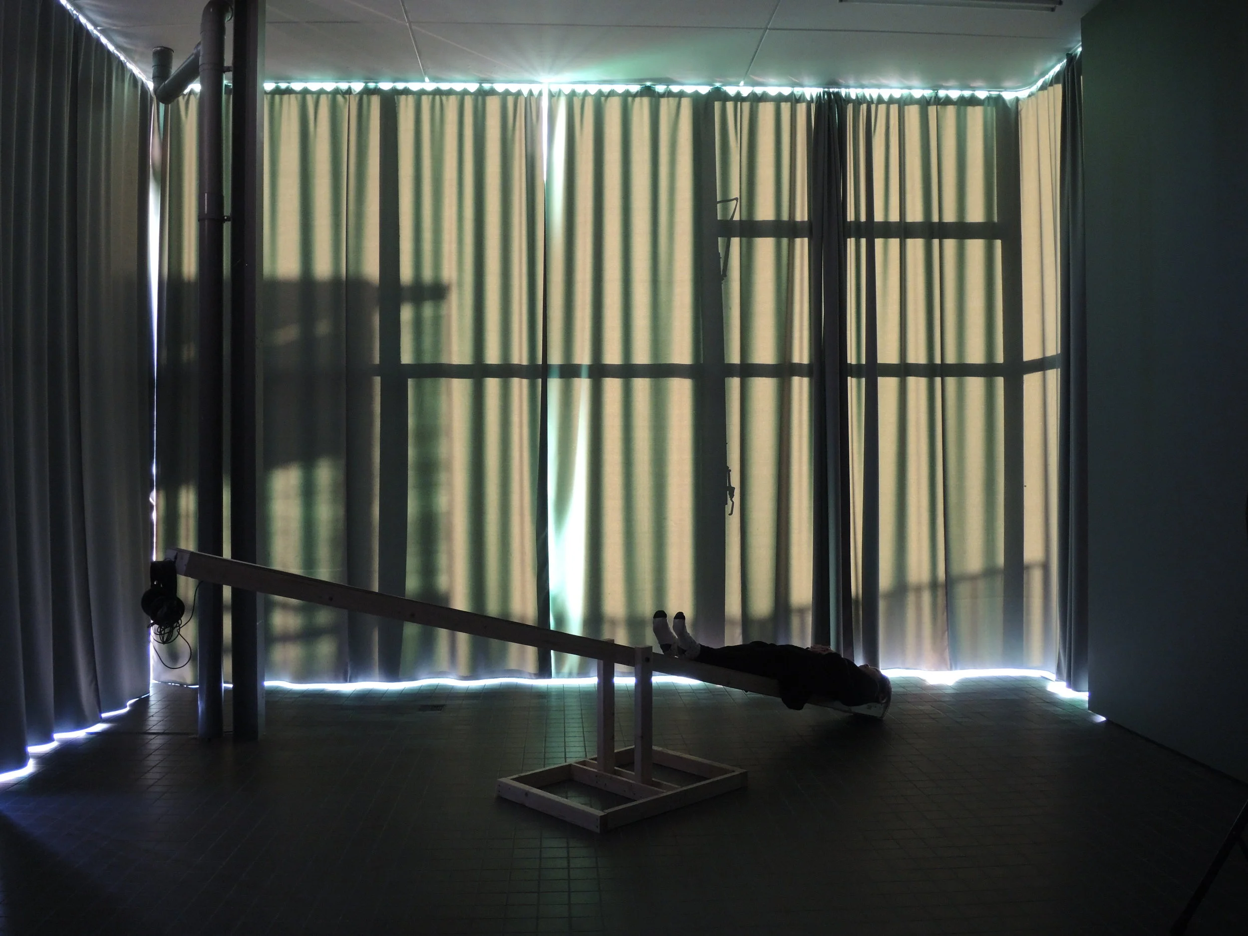  Performance, Installation, Audio &lt;Unfolding&nbsp; &nbsp; s&gt; Performance event Exhibition in Rietveld Pavillion, Netherlands     Each word weighs as a long wait.    Listening is to keep them being listened to.     Imaging makes disappearance pr