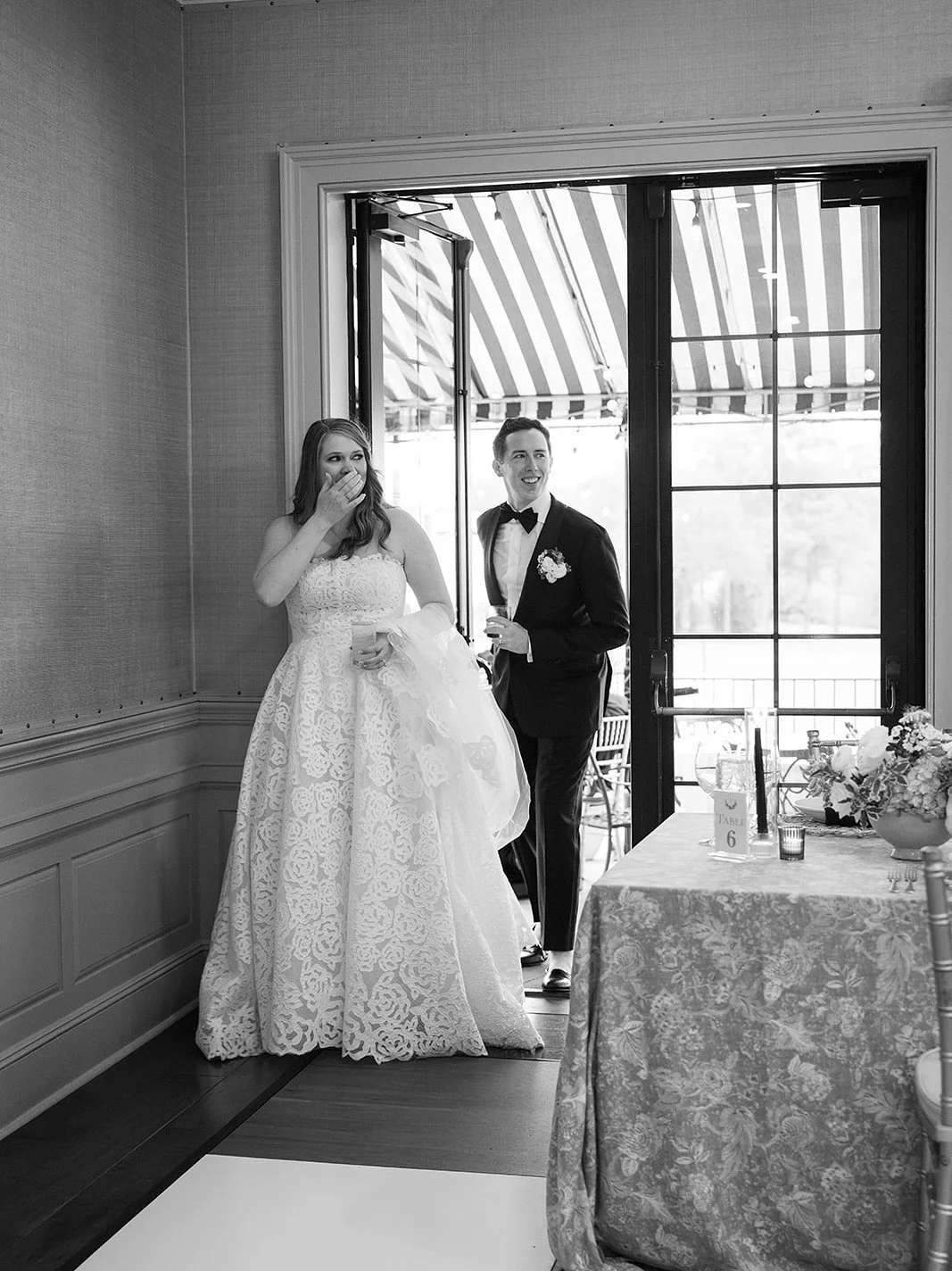 Whitney has always loved blue, and that love became the inspiration for her and Peter’s wedding design. From the florals to the linens, every detail in their Weeburn Country Club reception was chosen with them in mind—and seeing them walk