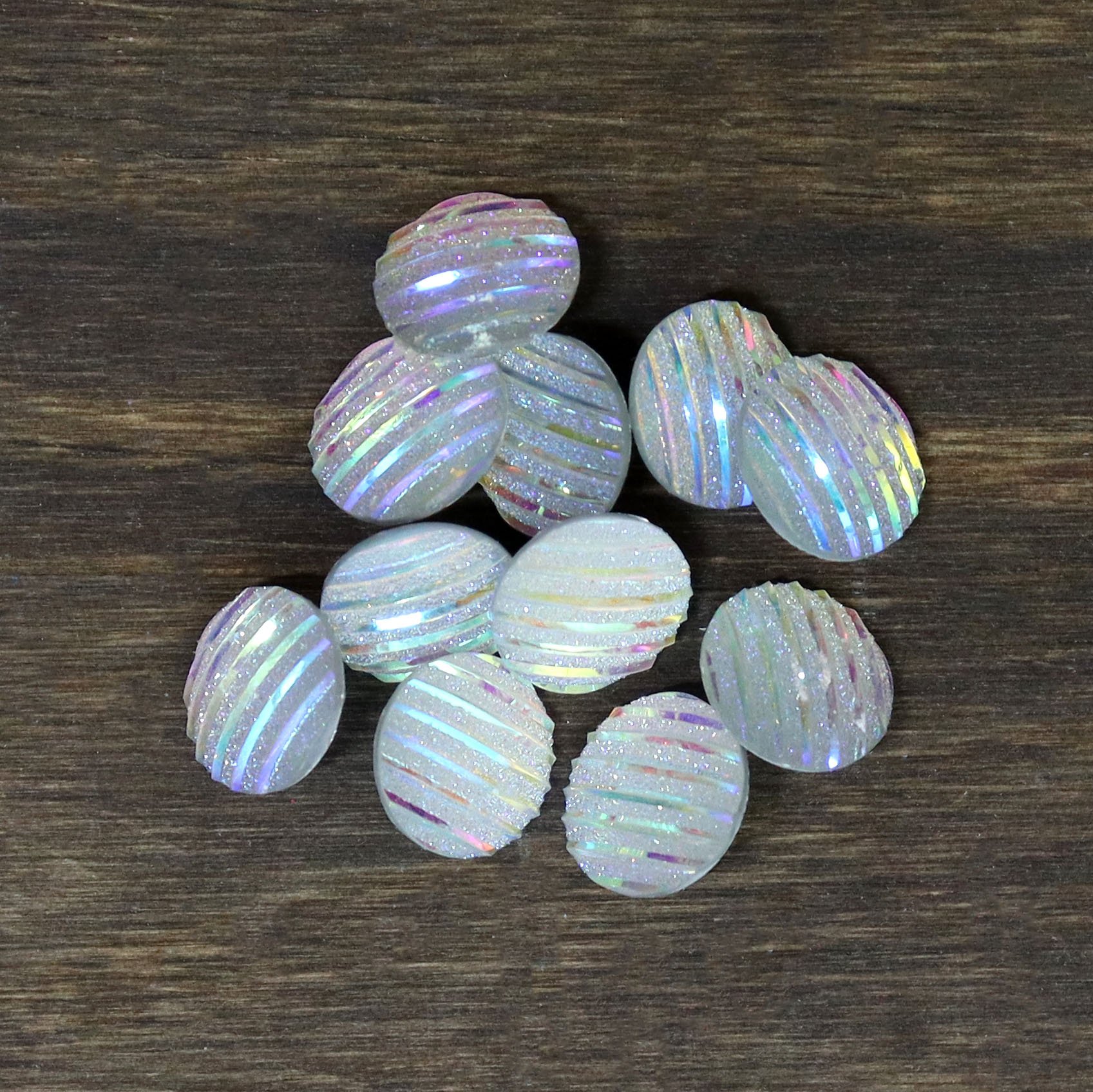 Add-on: White and Rainbow Striped Button