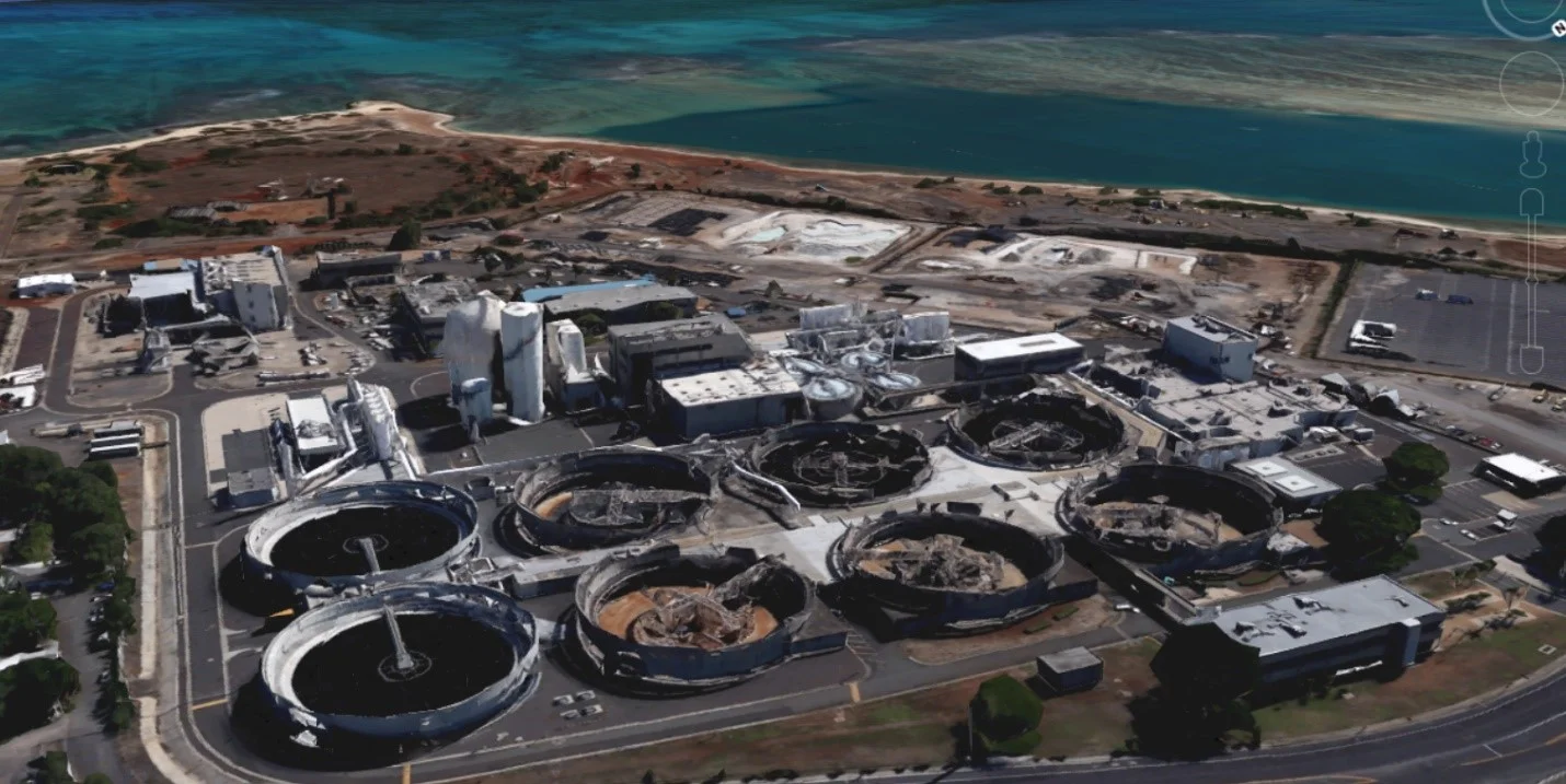 The Sand Island Wastewater Treatment Plant in Honolulu, Hawaii.
