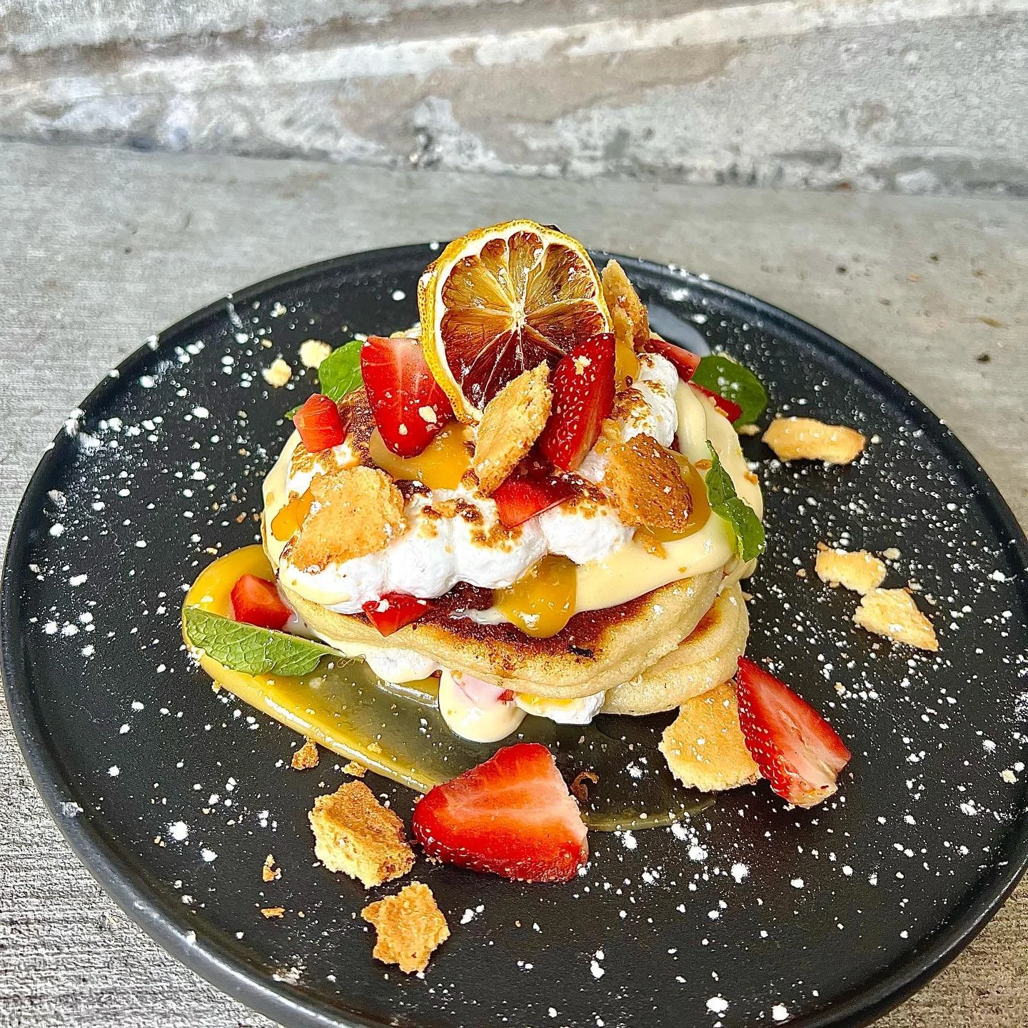 ✨New Menu✨ Lemon Meringue Pancakes 
2 pancakes topped with a tangy lemon curd and a sweet, airy meringue. The combination of zesty citrus and smooth sweetness creates a perfect balance of bright, refreshing flavors with a delicate, melt-in-your-mouth