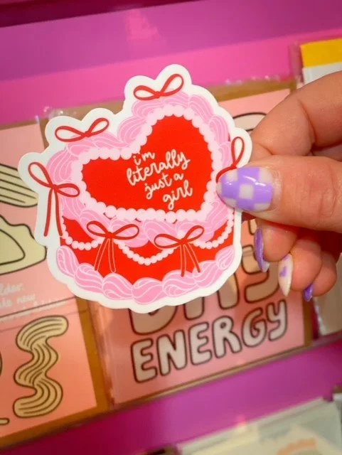 Just a Girl Cake Sticker
