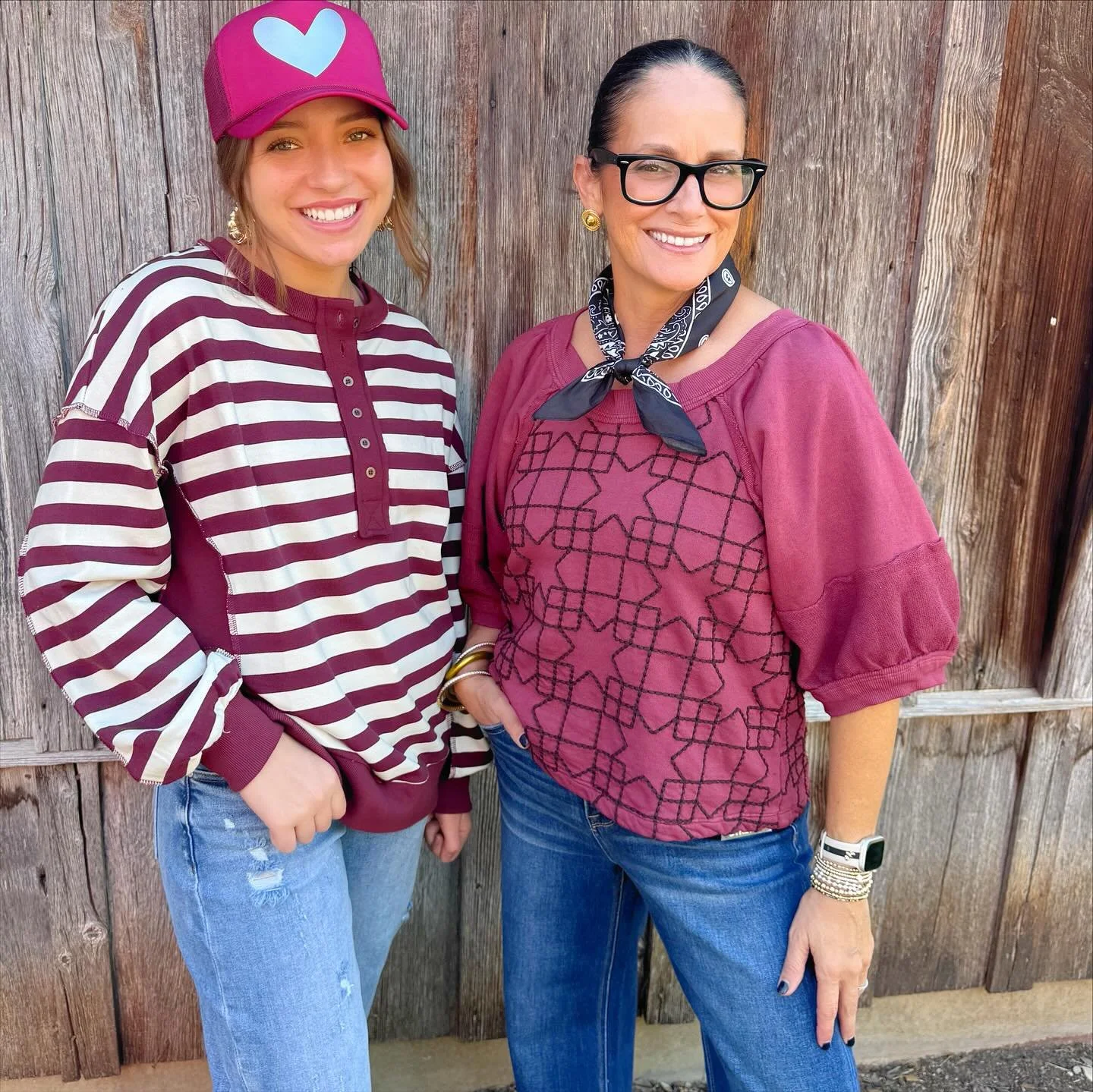 New maroon has just landed!!! Our wolves are still in playoffs, Aggies are still undefeated and maroon is just the prettiest fall pink! Stop by this week and grab one or both of these new tops! #somebodyhastobethecutest #blessyoursuiteheart