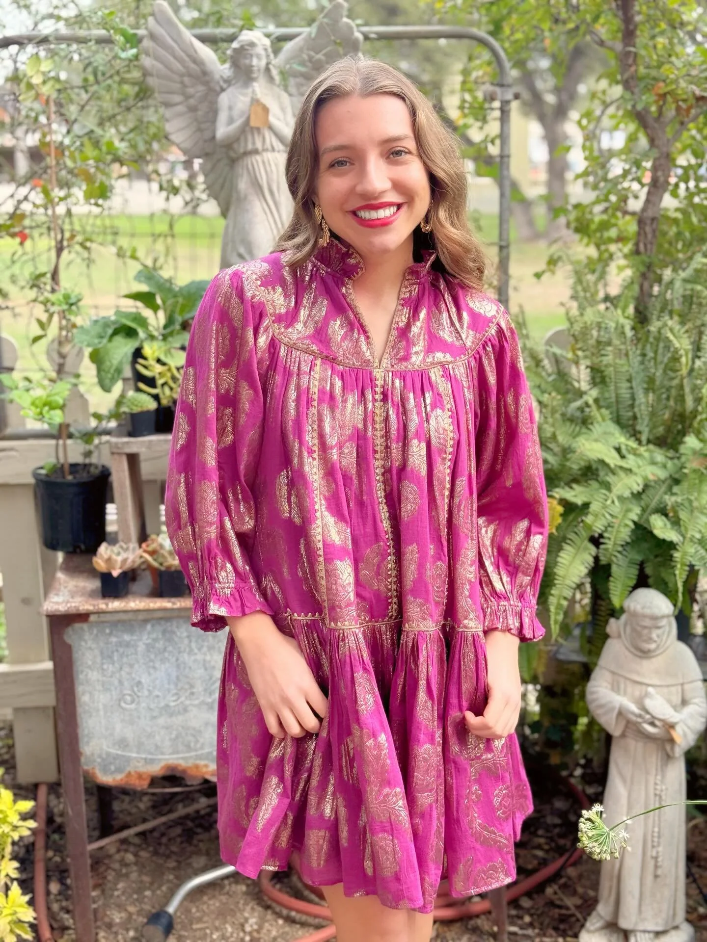 The prettiest @ivyjaneinc dress landed at BYH this week! 🤍🤍🤍 #somebodyhastobethecutest #blessyourheart #ivyjane #unclefrank #texasboutique