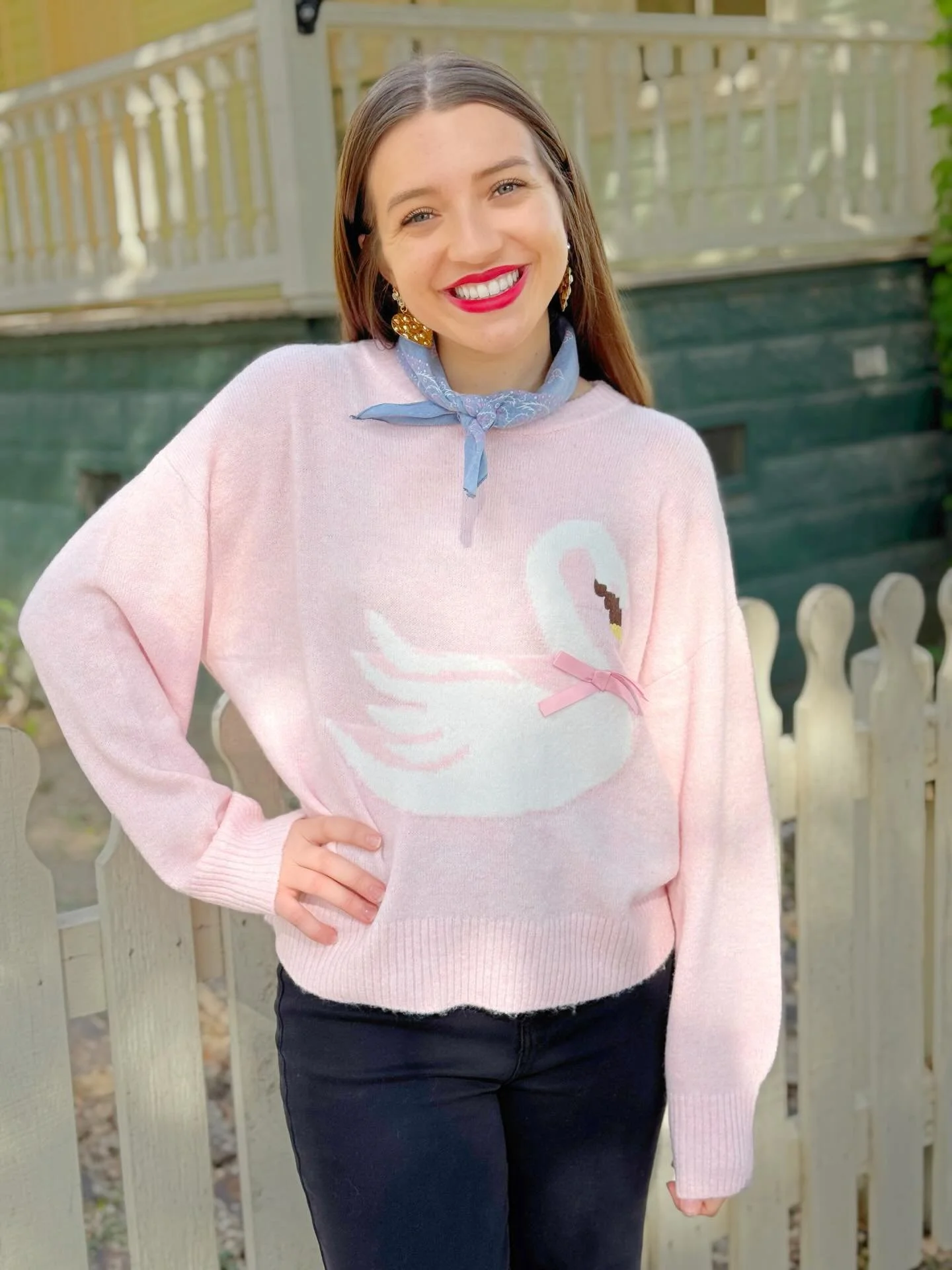 It doesn&rsquo;t get sweeter than this sweater! 🦢🎀🦢🦢🎀🦢 Grab one today on sale! #somebodyhastobethecutest #blessyourheart