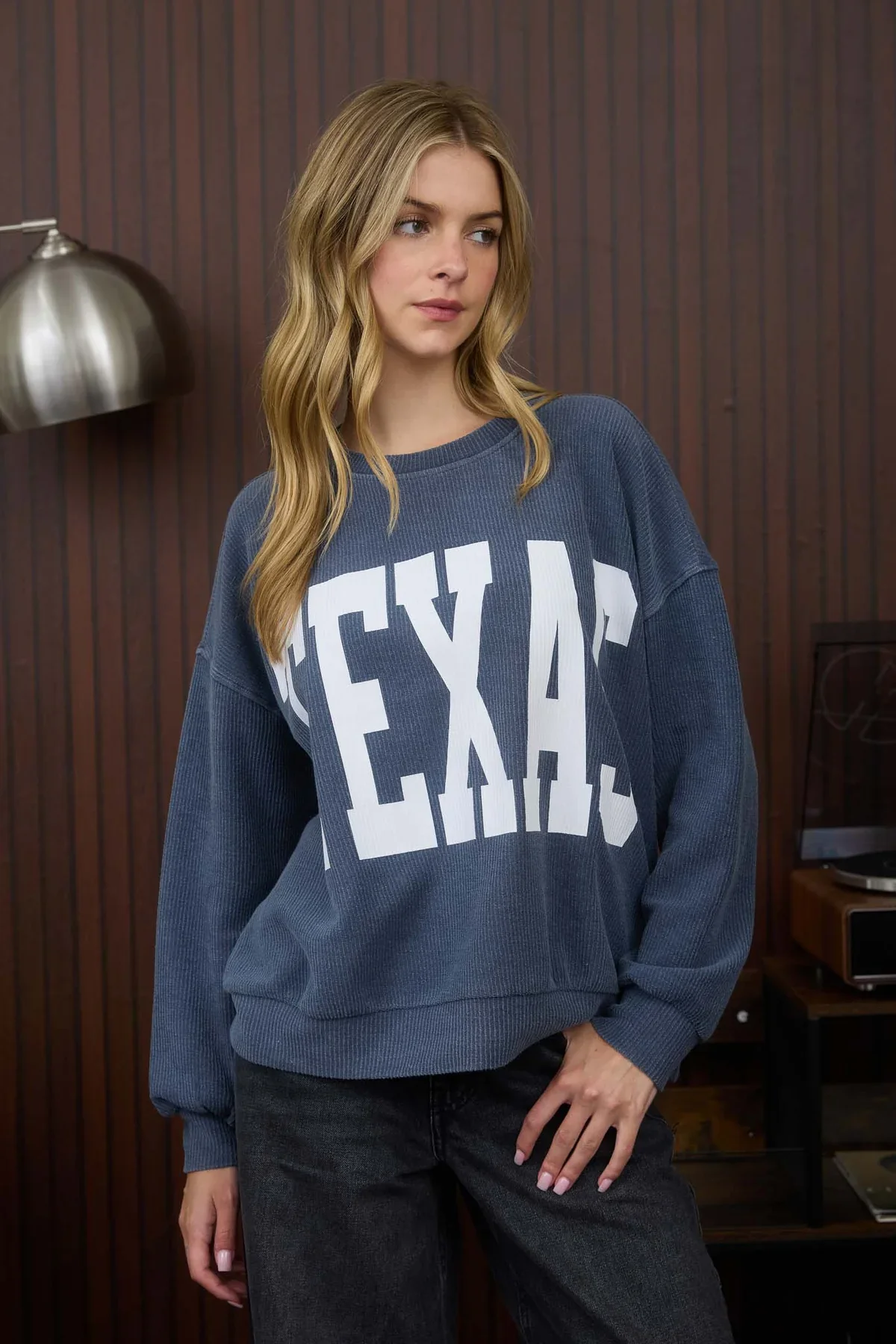 Texas Ribbed Long Sleeve Top