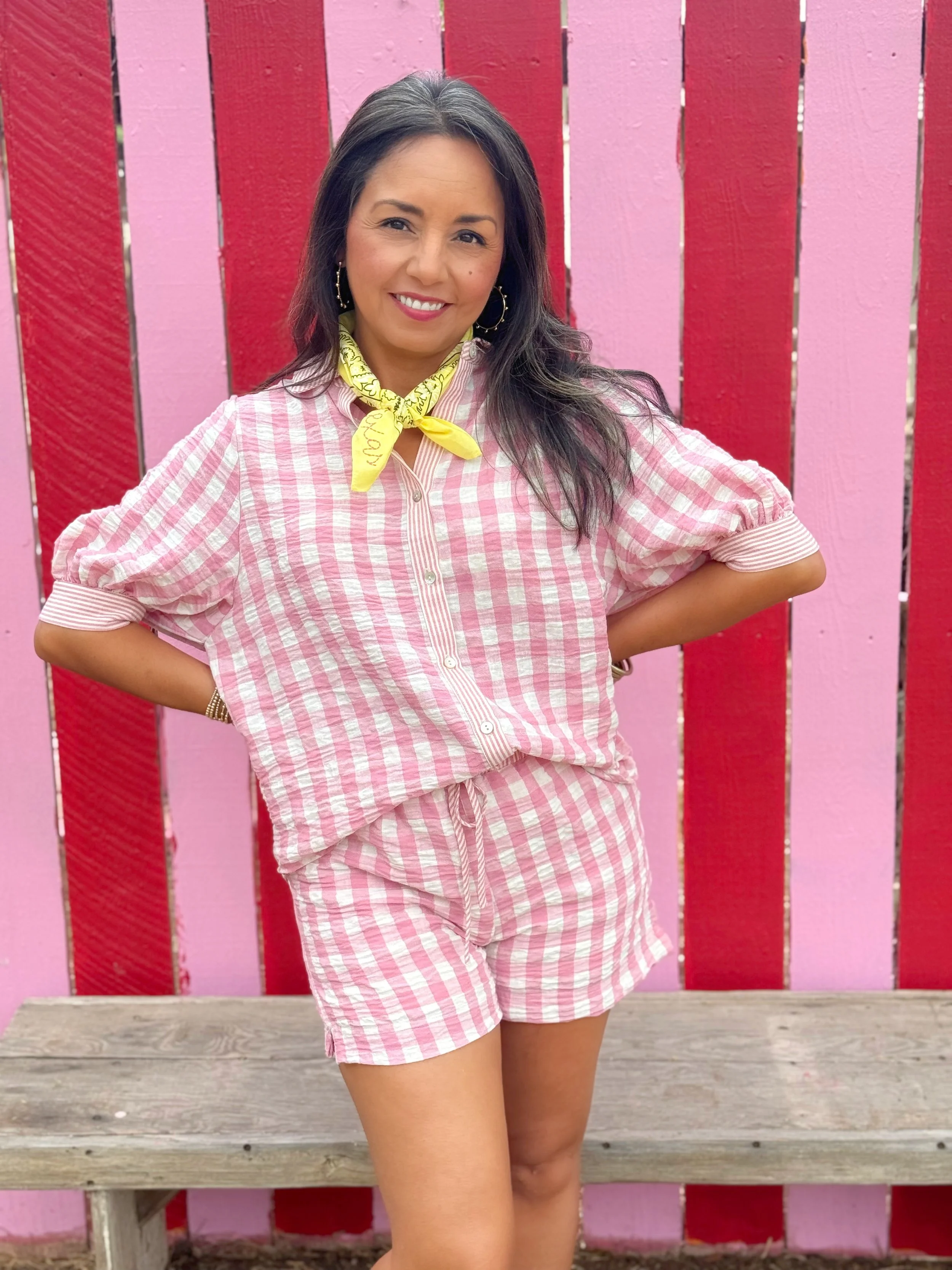 Kassidy Gingham Set Pink