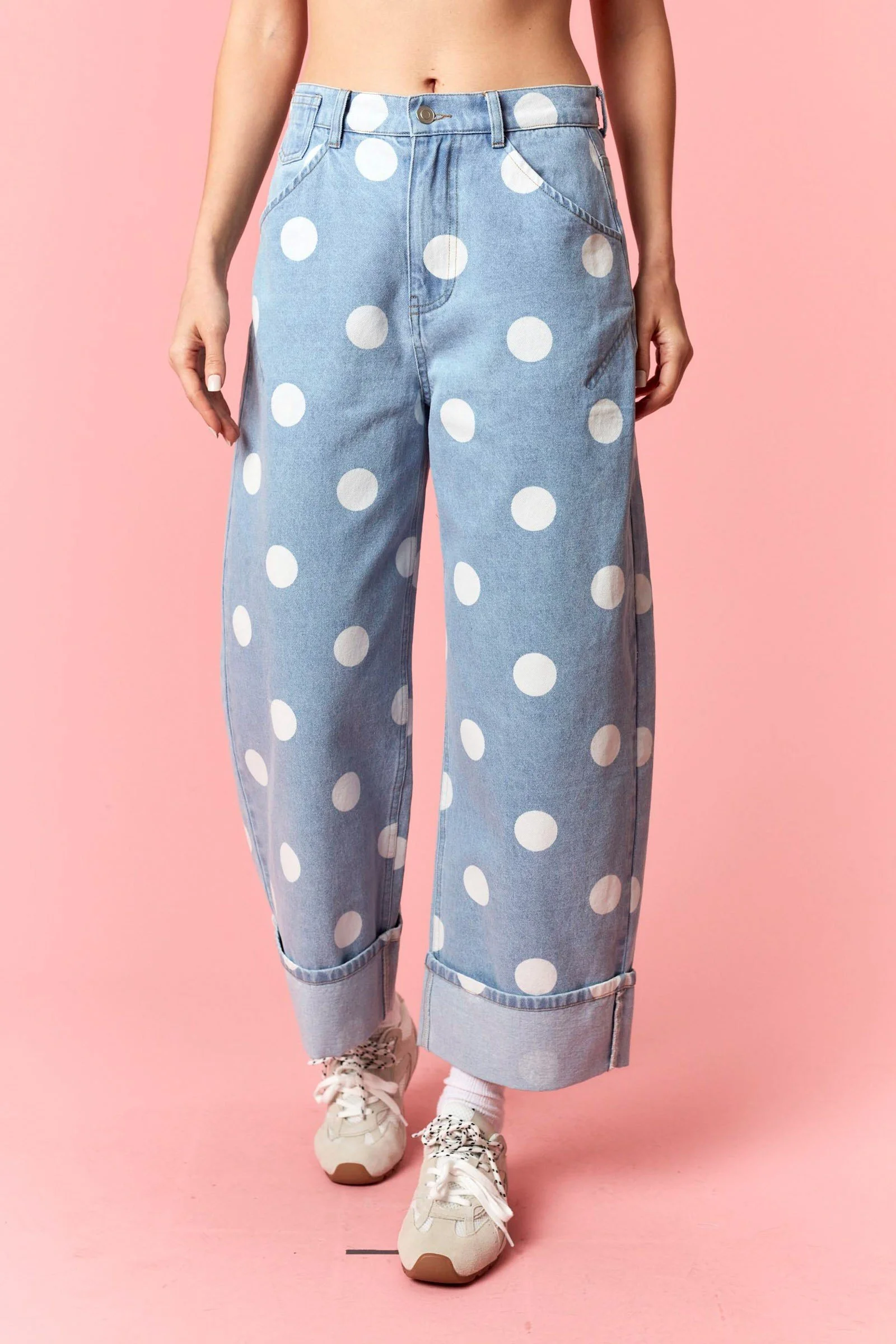 Polka Dot Barrel Jeans