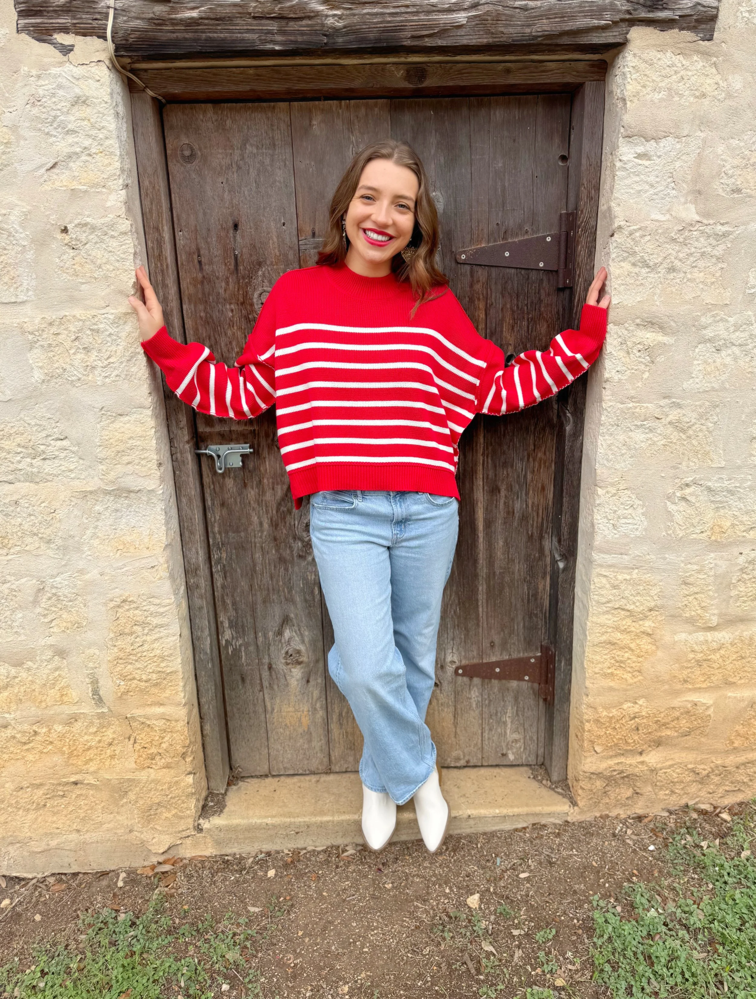 Benson Stripe Mock Neck Sweater