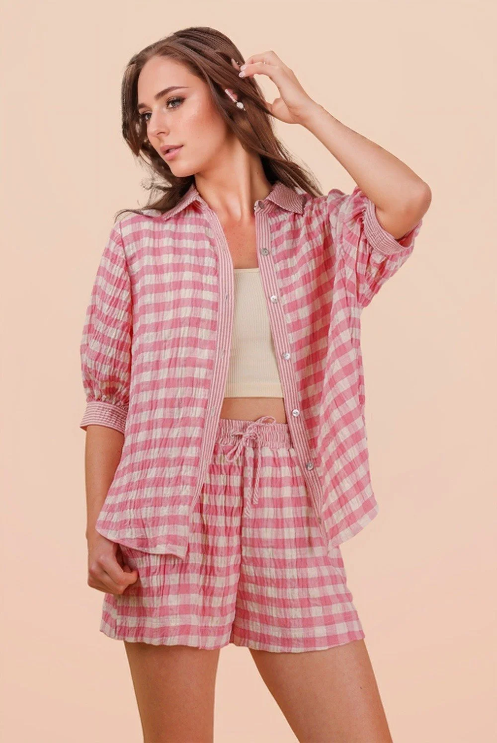 Kassidy Gingham Set Pink