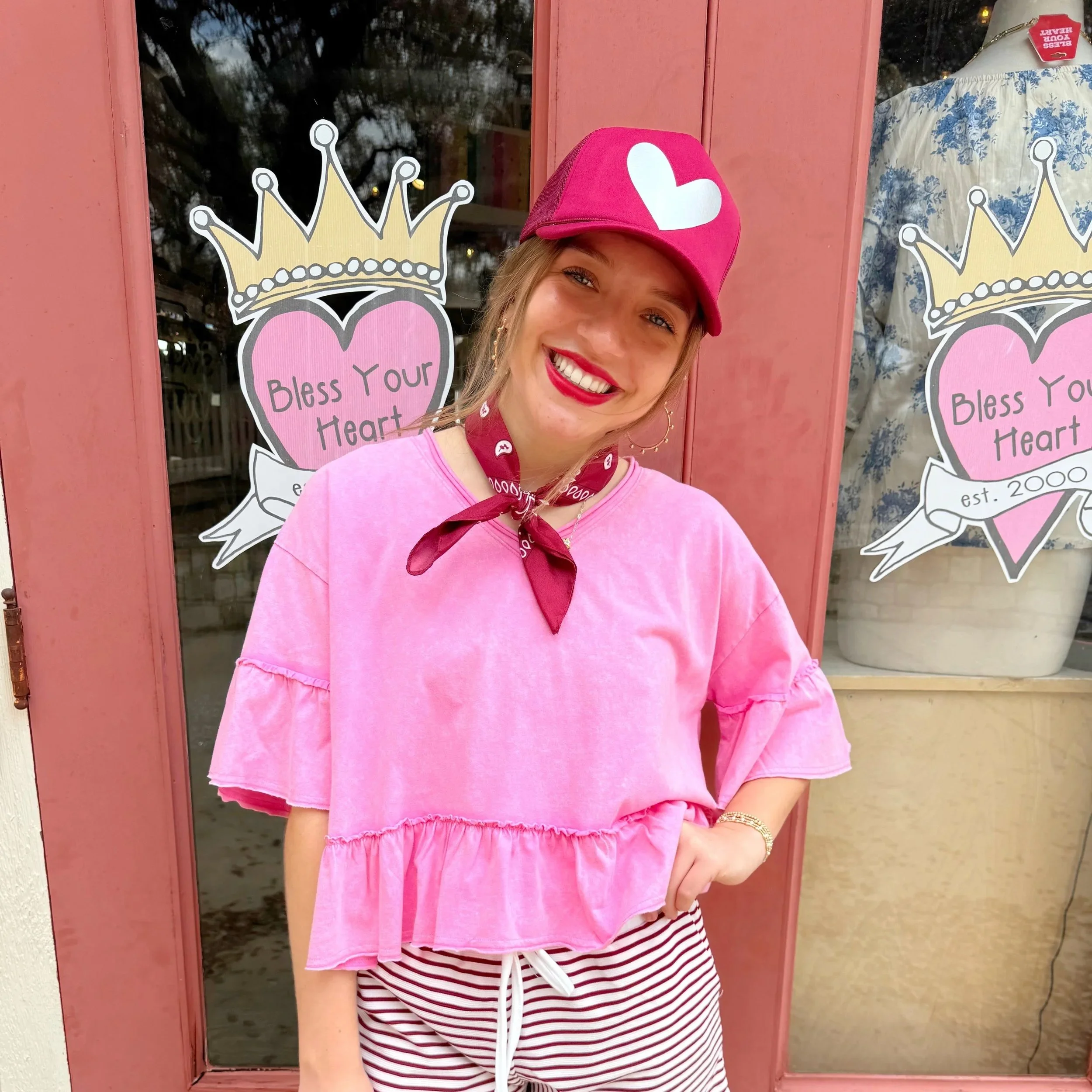 Drew Mineral Wash Tee Pink