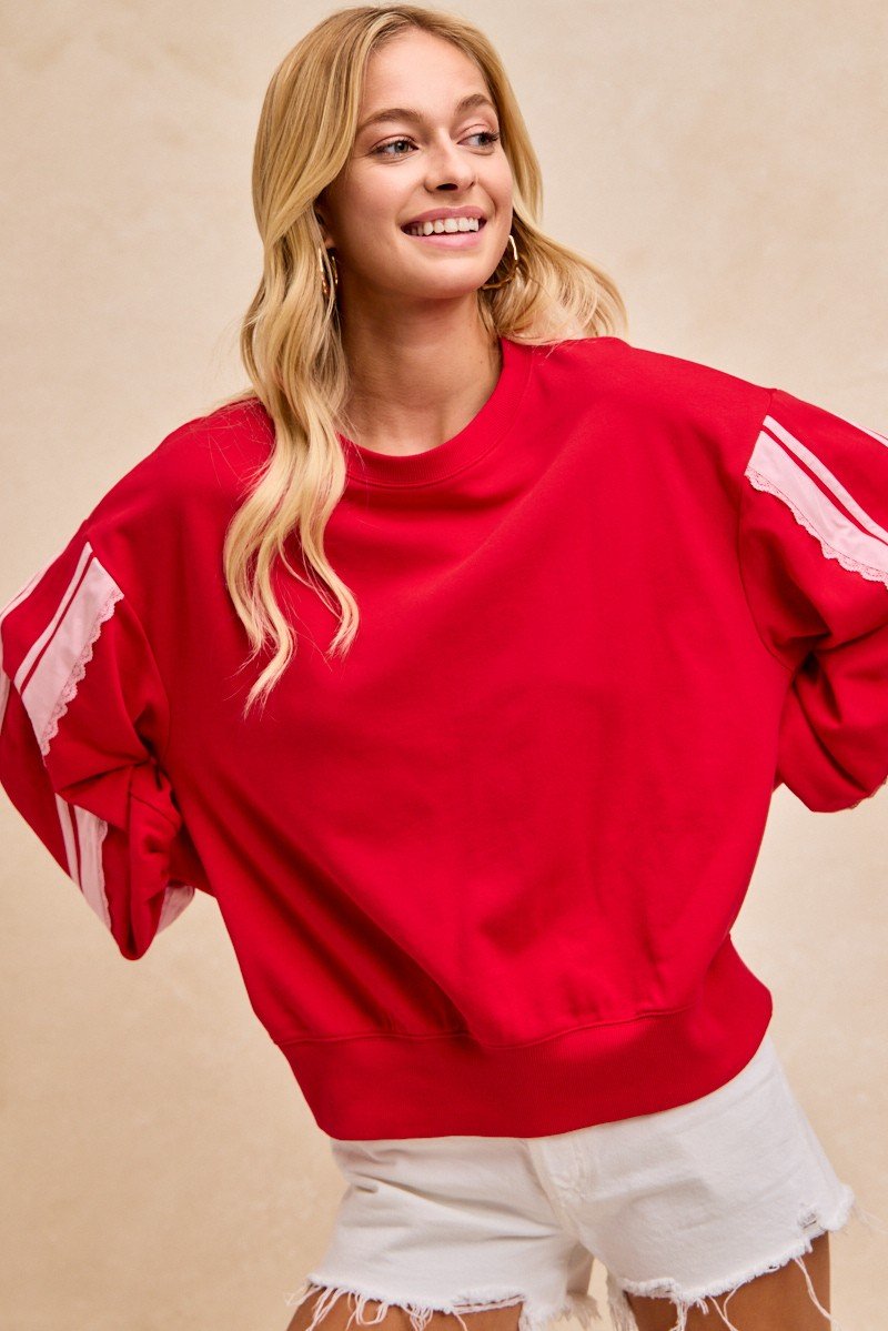 Sophie Red and Pink Sweatshirt