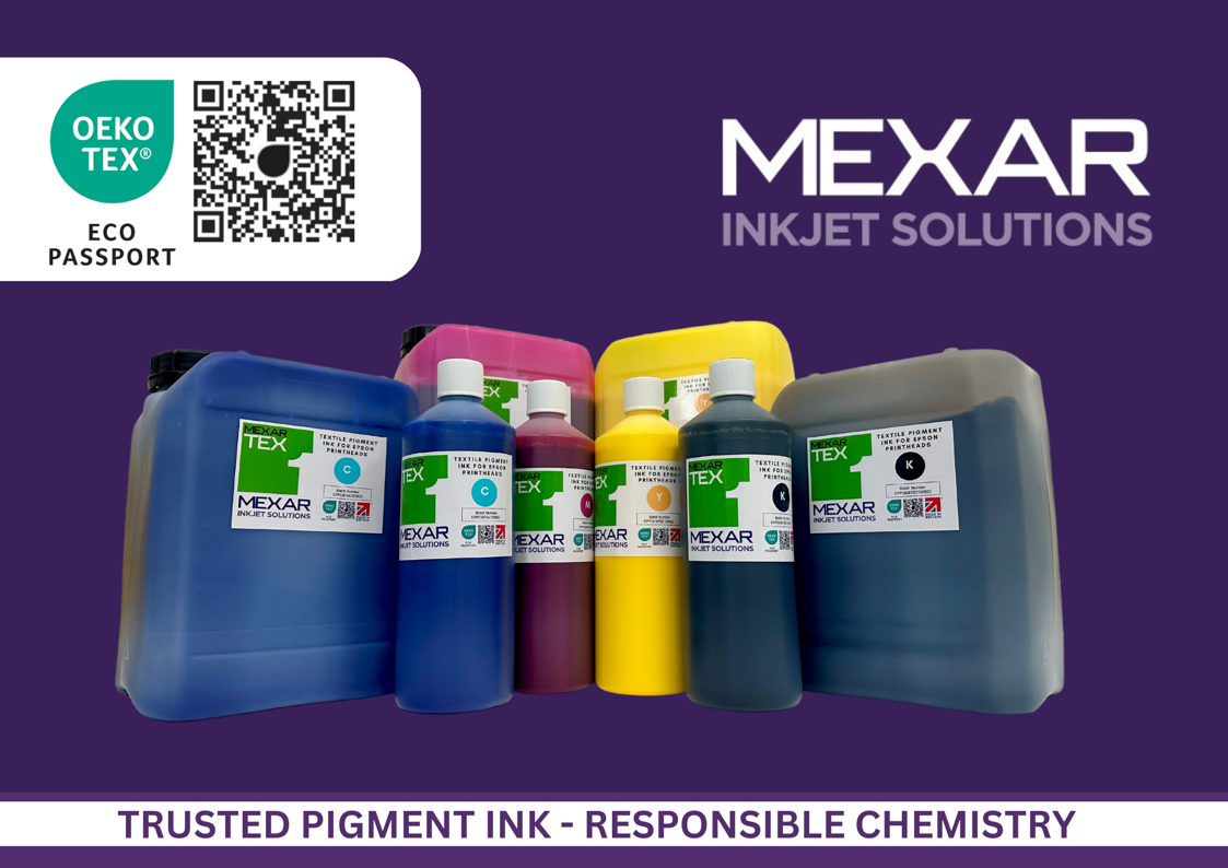 Mexar Limited Awarded OEKO-TEX® ECO PASSPORT certification for Pigment  Textile Inkjet Inks — Mexar - industrial inkjet ink solutions