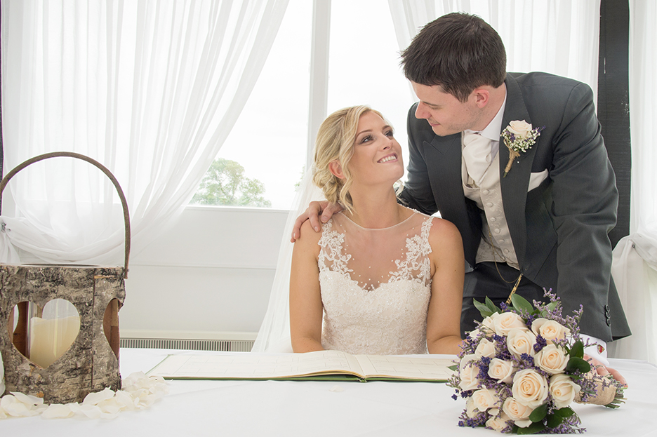 Bride and Groom sign register Sketchley Grange Hotel Hinckley Leicestershire