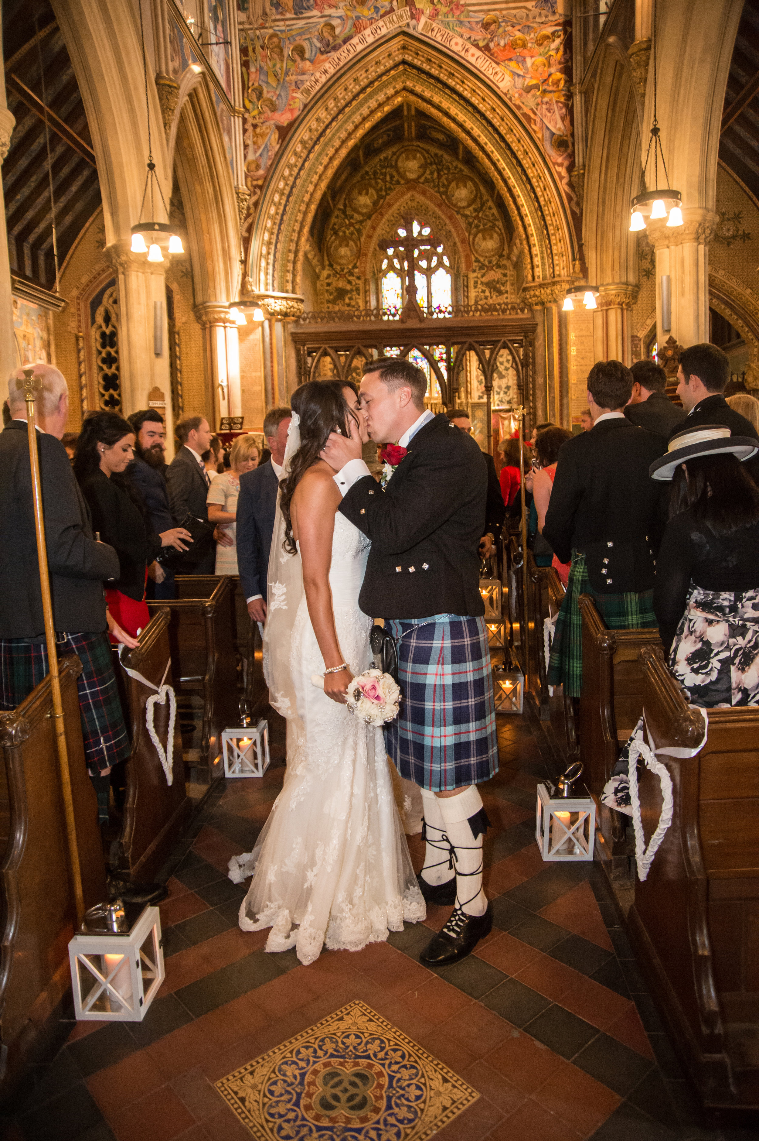 Bride and Groom Highnam Parish Church Gloucestershire