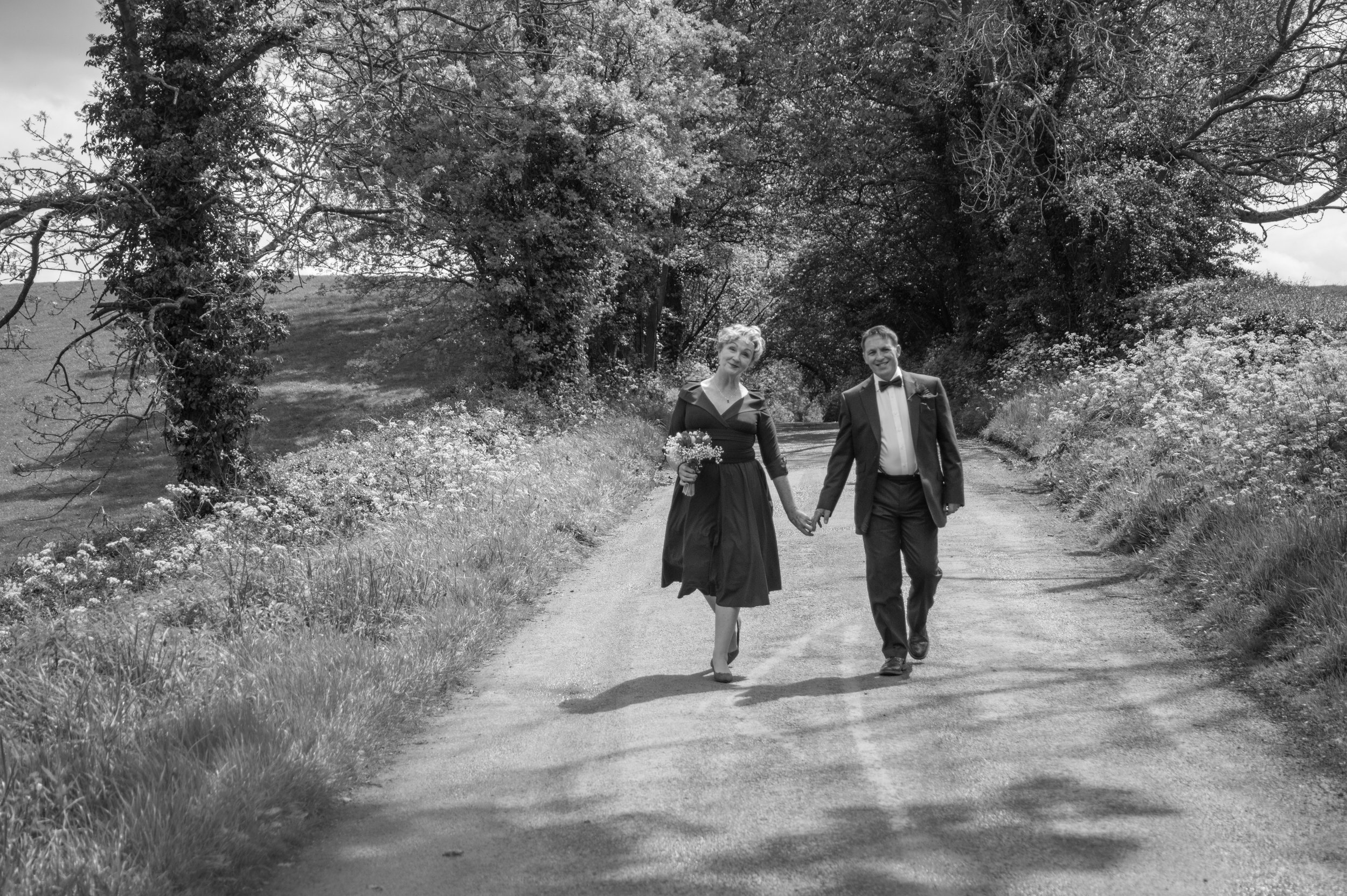 Bride and walk down the lane Jinney Ring Centre Bromsgrove Worcestershire