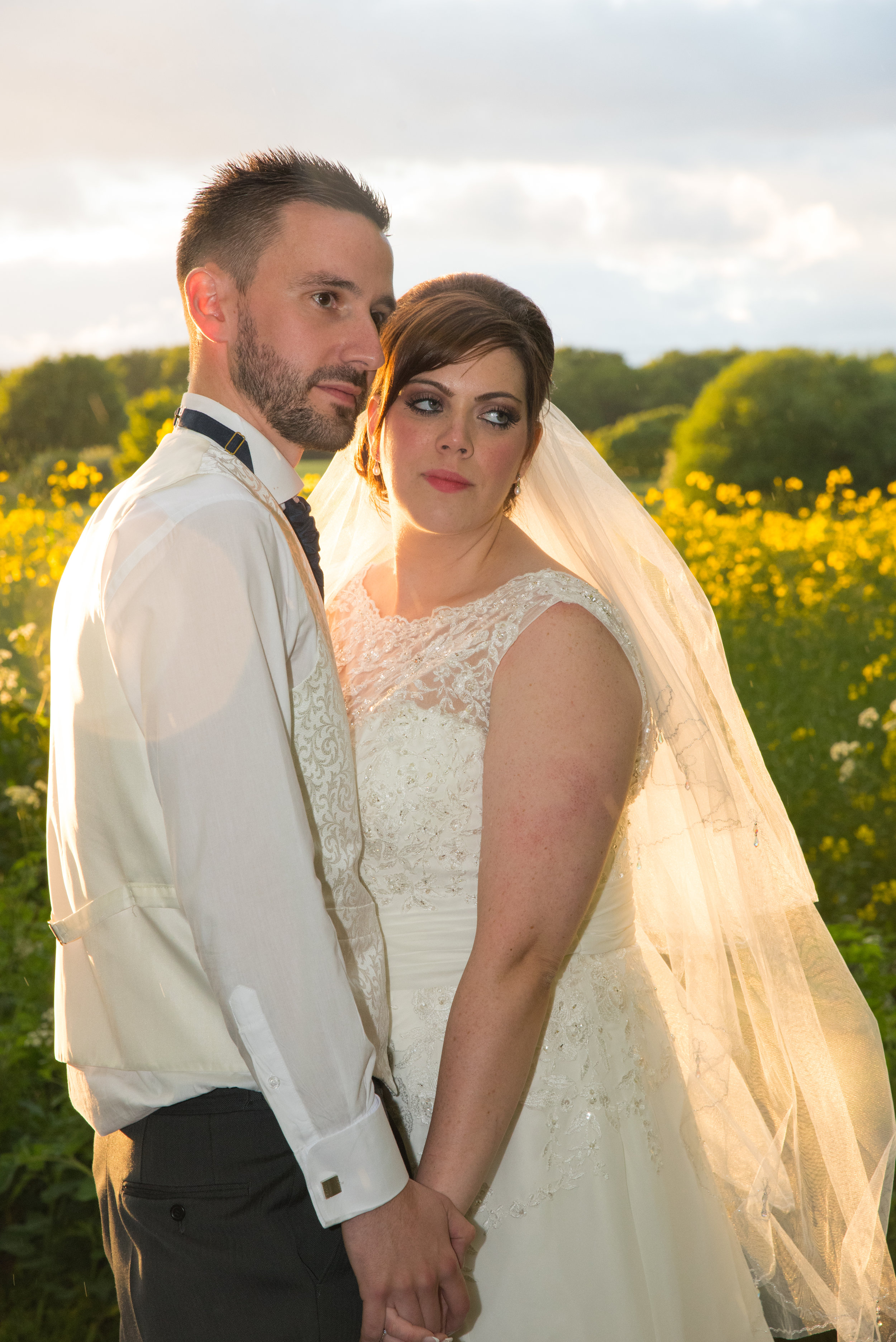 Bride and Groom Sunset Brandon Hall Coventry Warwickshire