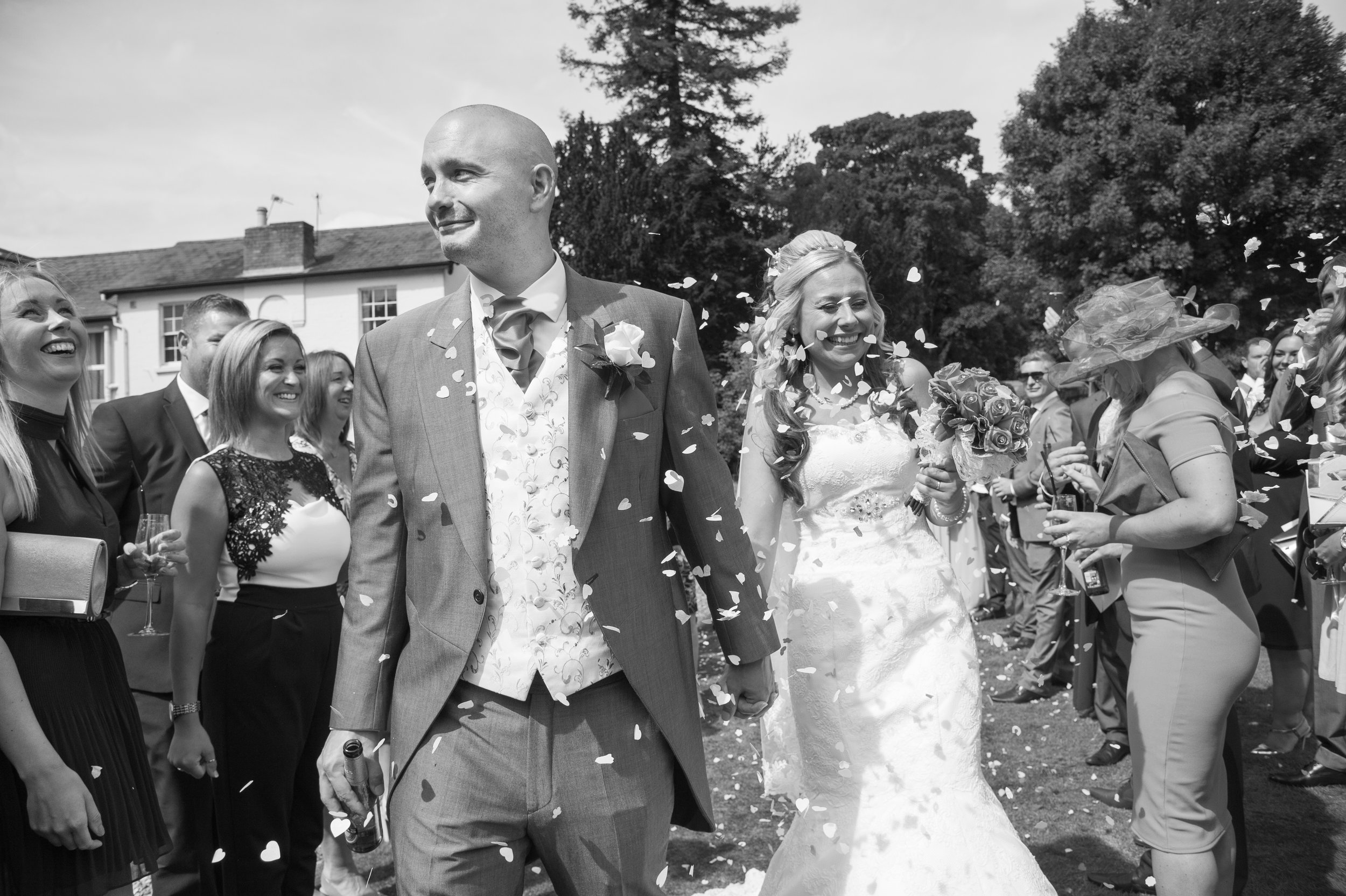 Bride and Groom confetti Brandon Hall Hotel Coventry