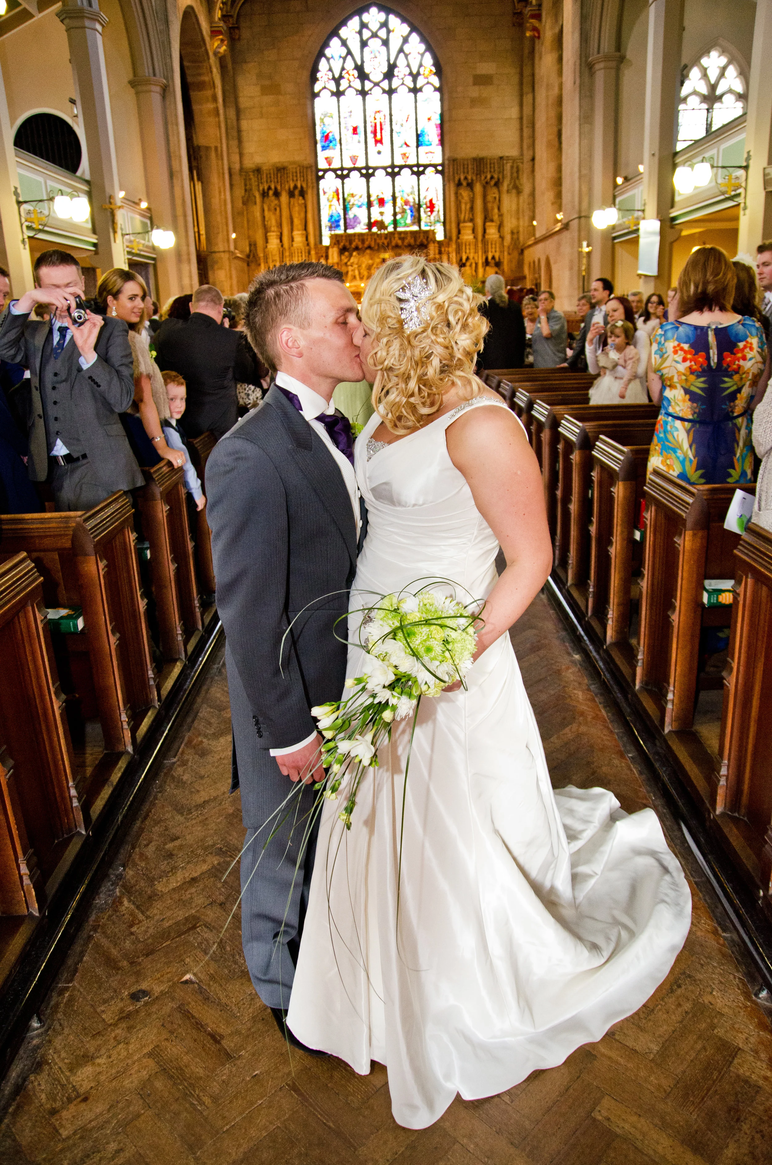 Walking down the aisle, Holy Trinity Church Wordsley Stourbridge