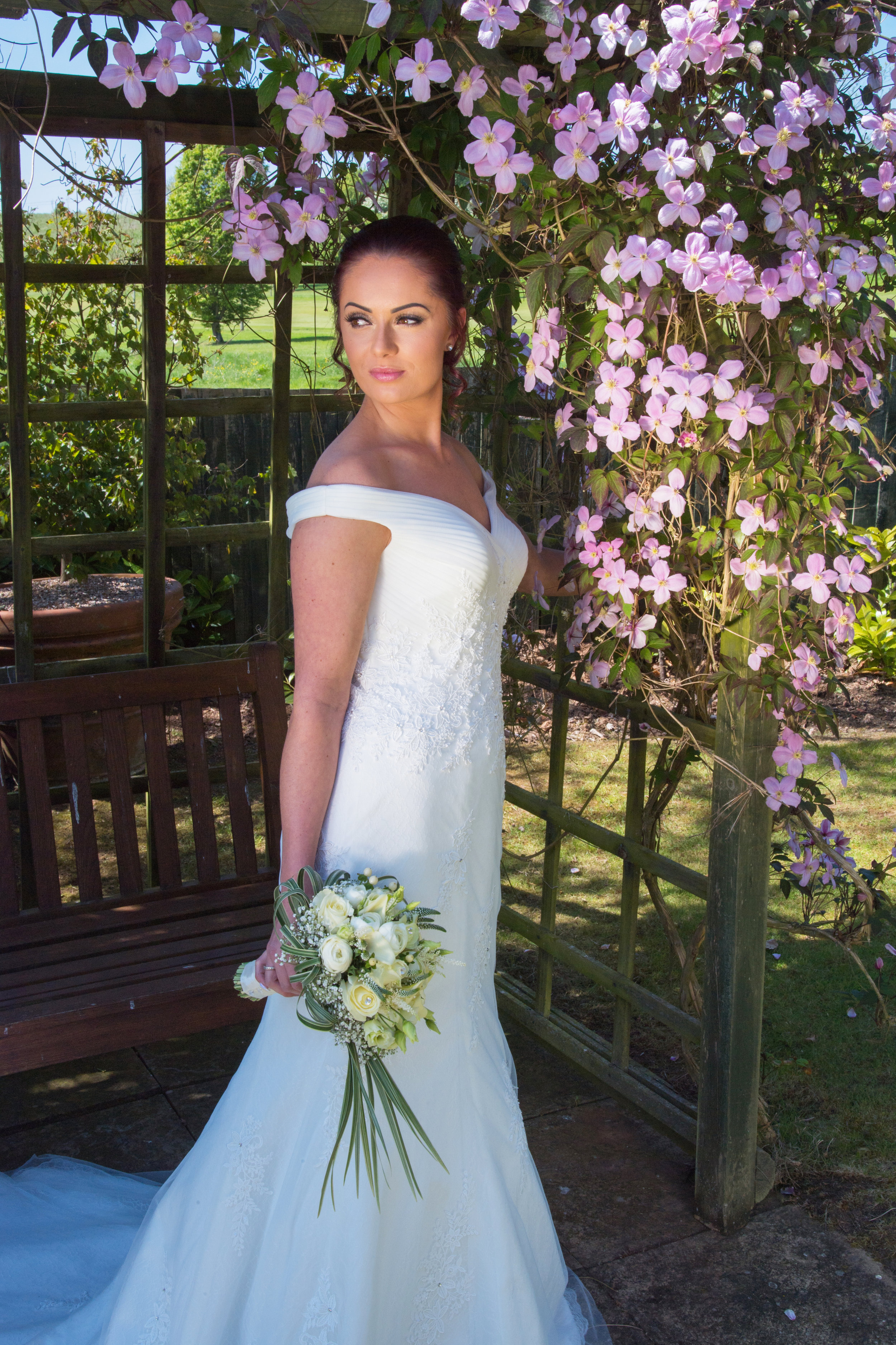 Bride in the garden Henley Golf Club