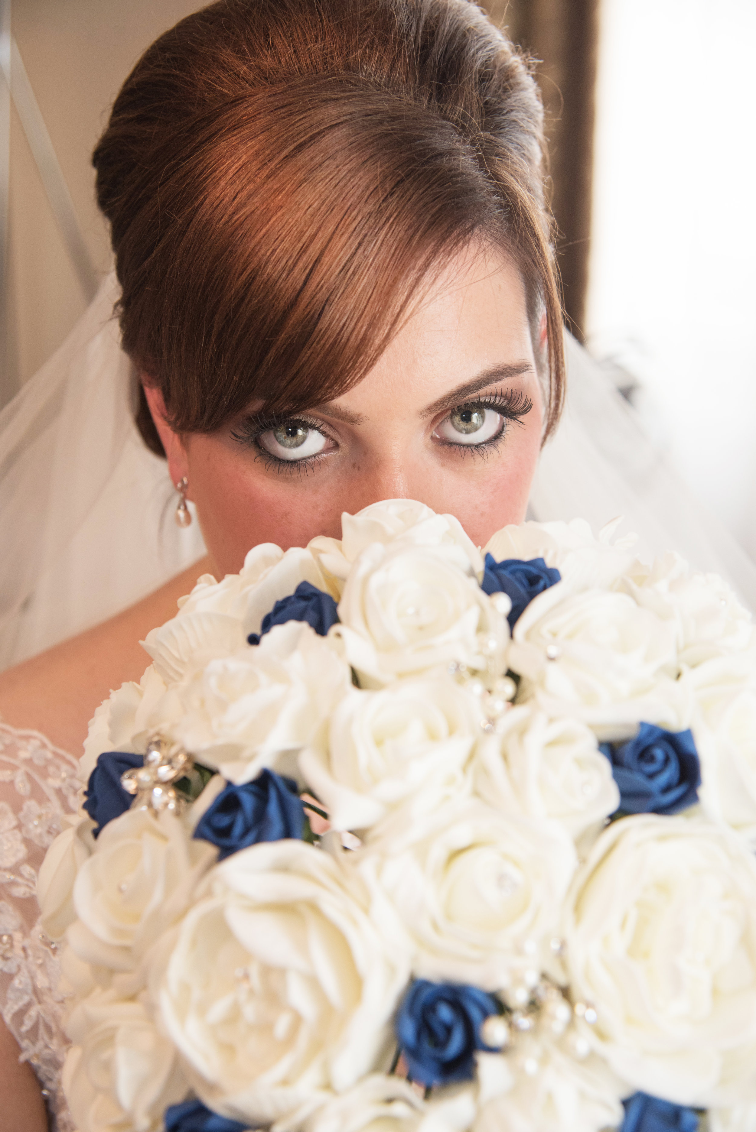 Beautiful bride with bouquet Brandon Hall by Clickspeed Wedding Photography
