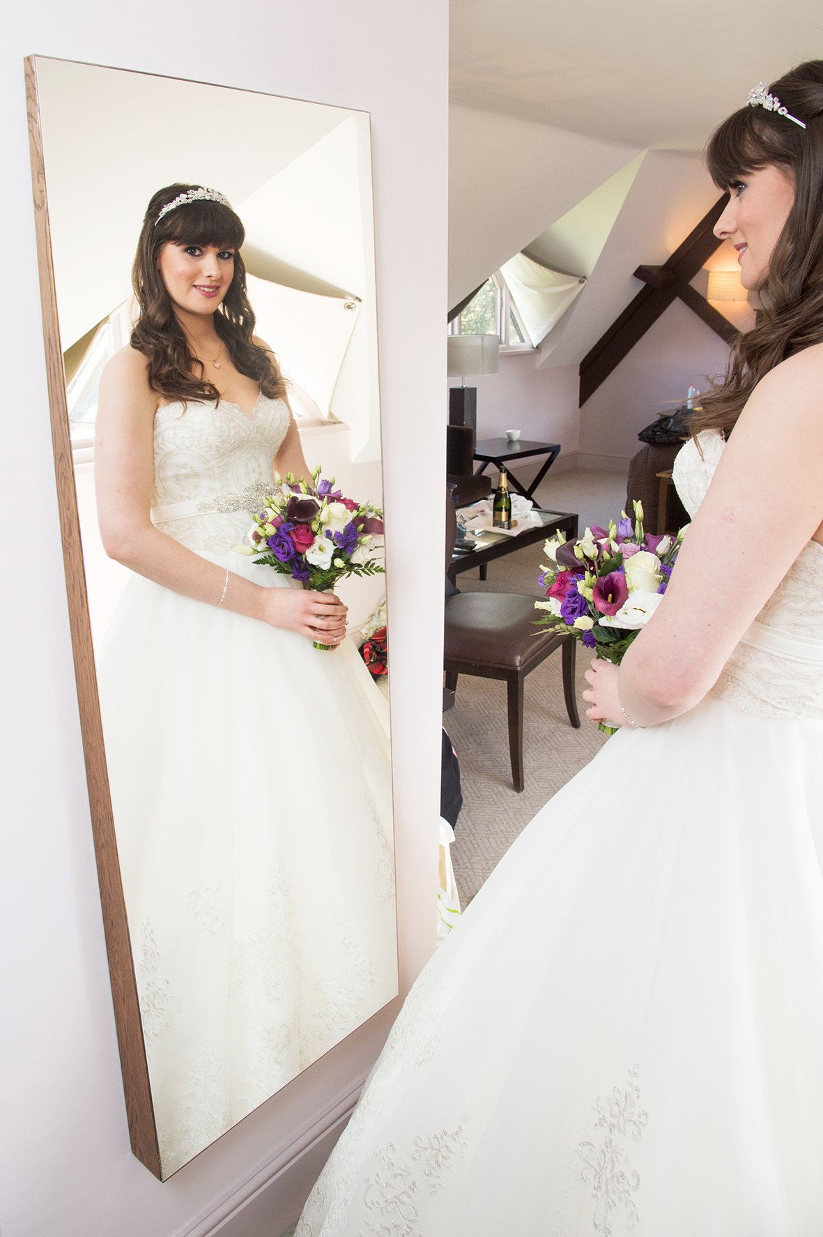 Bride getting ready Walton Hall Hotel Warwickshire