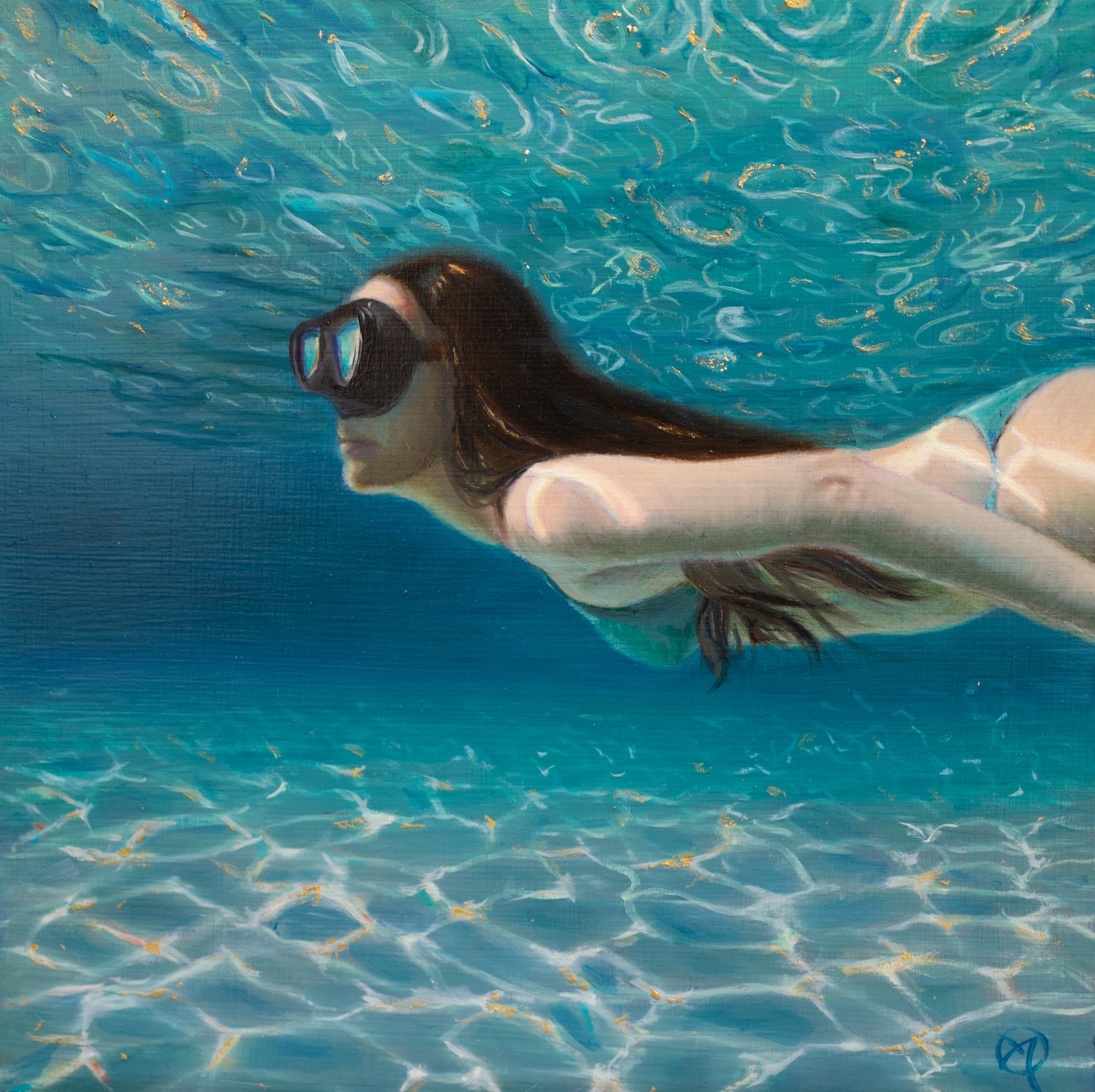 Ocean-themed figurative oil paintings gallery