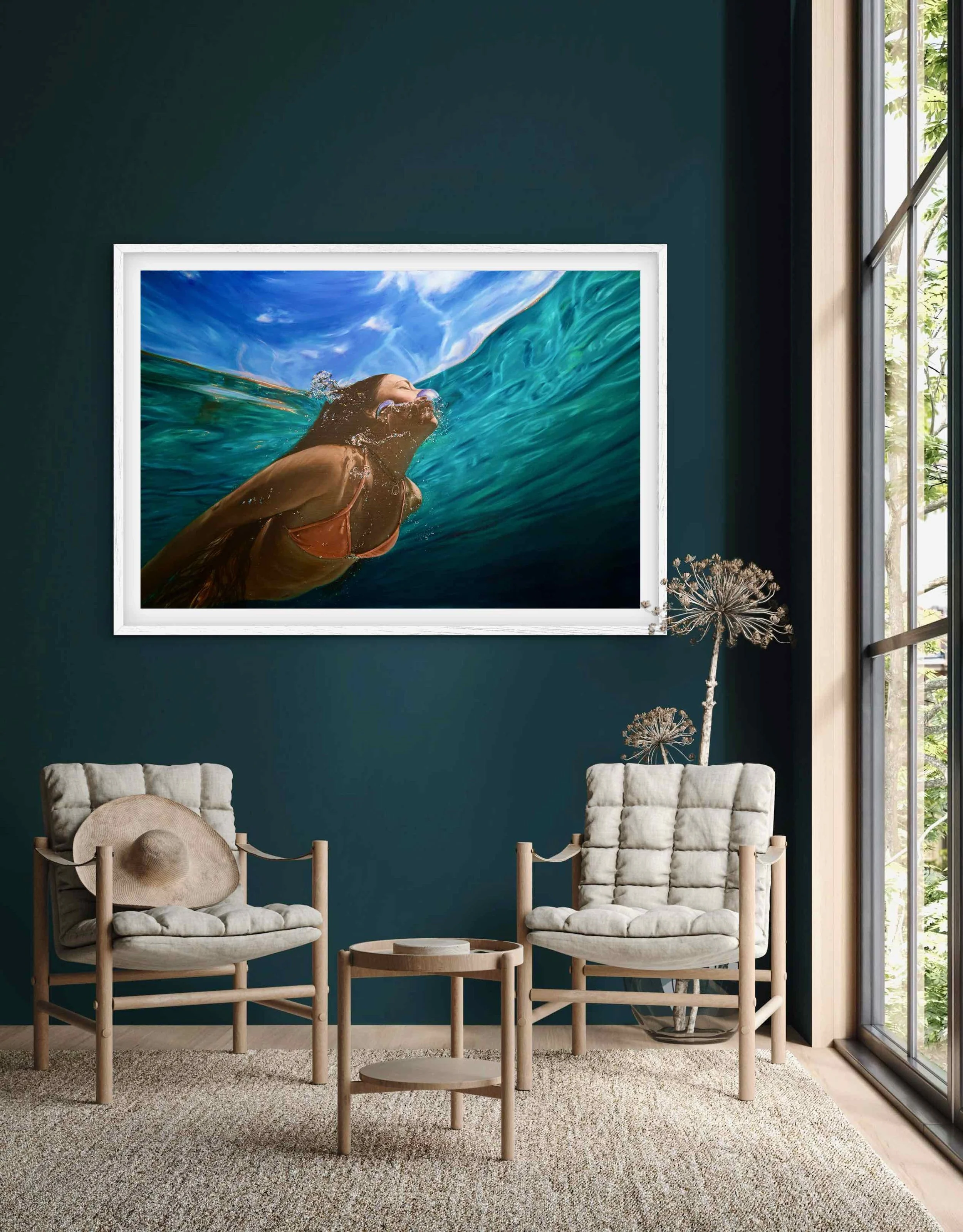 Golden Ocean Reflection – Towards the Light (Self-Portrait) Oil and 24-carat gold leaf on aluminum panel 100 × 150 cm Available.jpeg