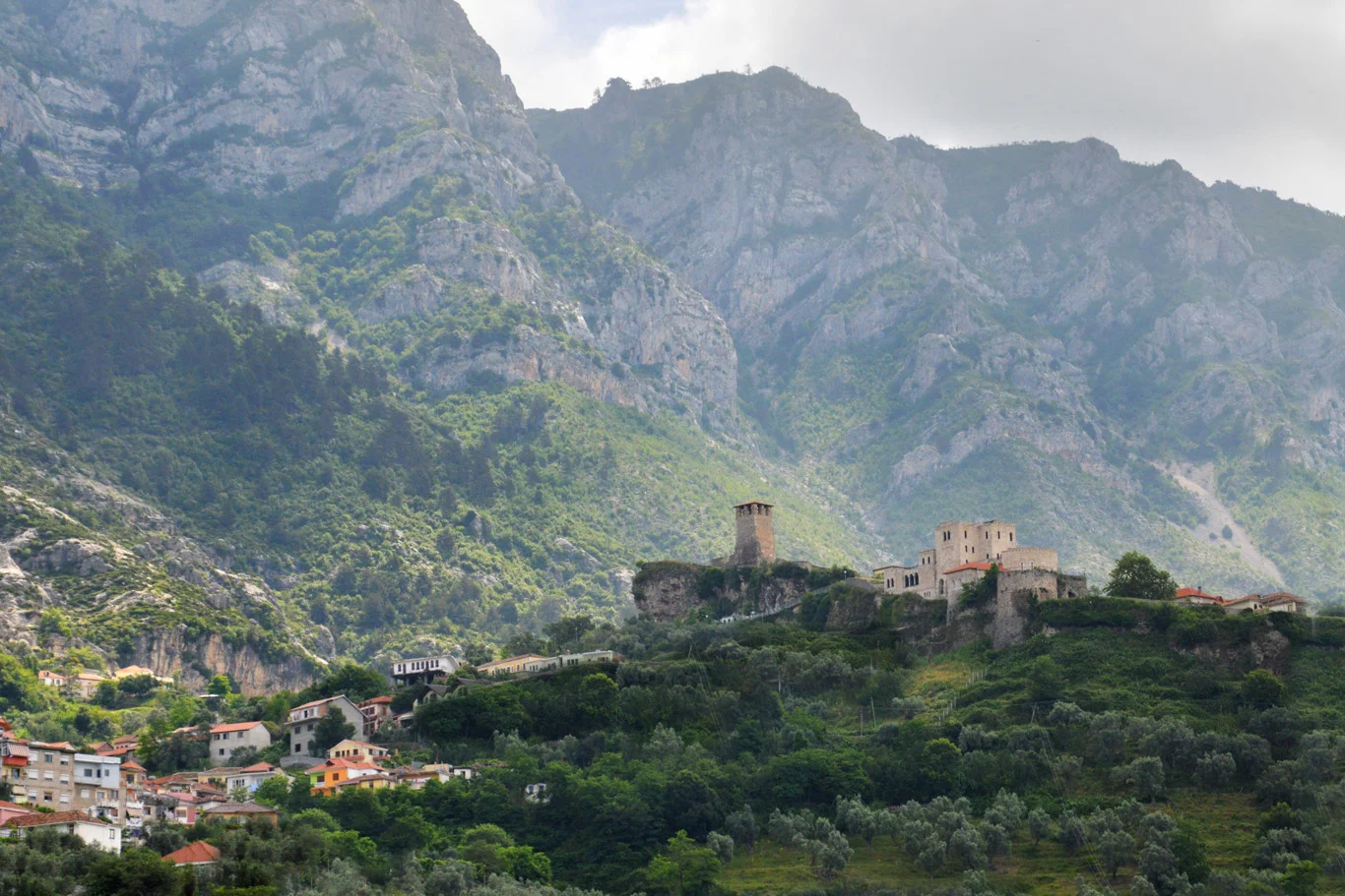 Kruja surrounded by the mountains
