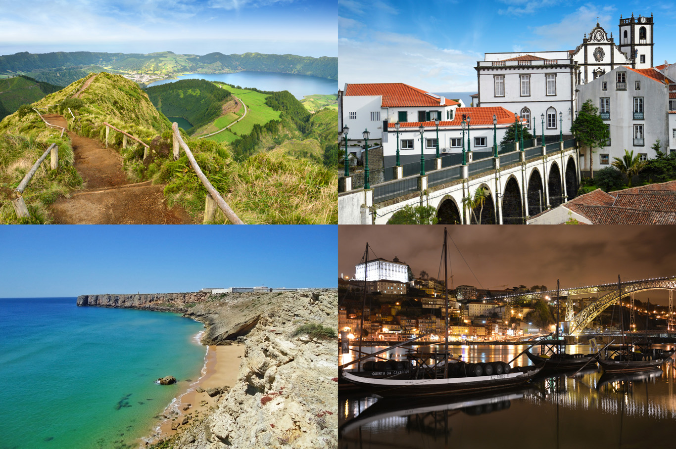 Portugal: Seti Sidades in Azores, Nordeste in Azores, beach in Algarve and Porto