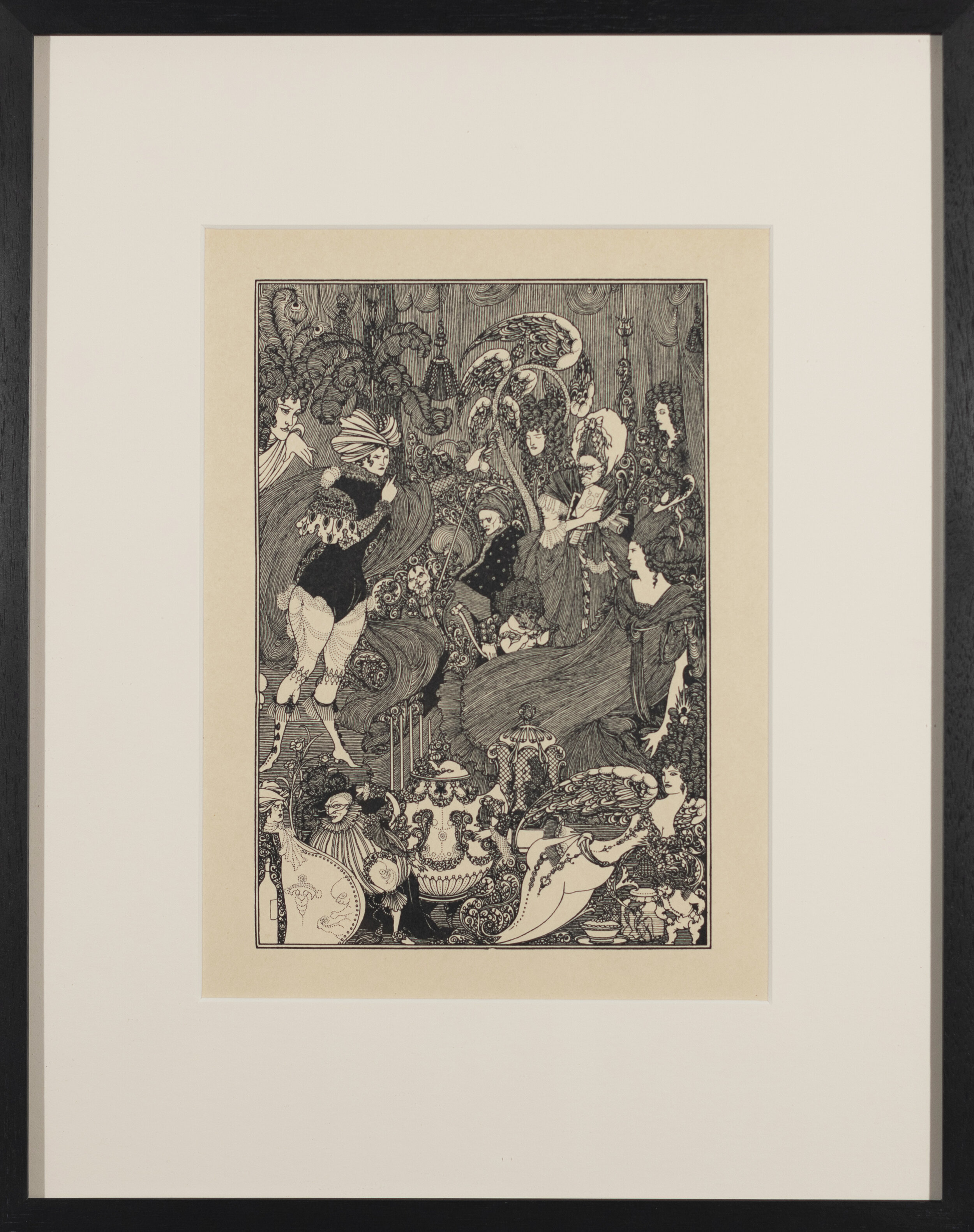  Aubrey Beardsley, Illustration titled The Cave of Spleen. Printed in  The Rape of Lock , by Alexander Pope (Leonard Smithers &amp; Co, London, 1896), ca. 1896, magazine page, 14 3/4" × 11 3/4" (framed) 