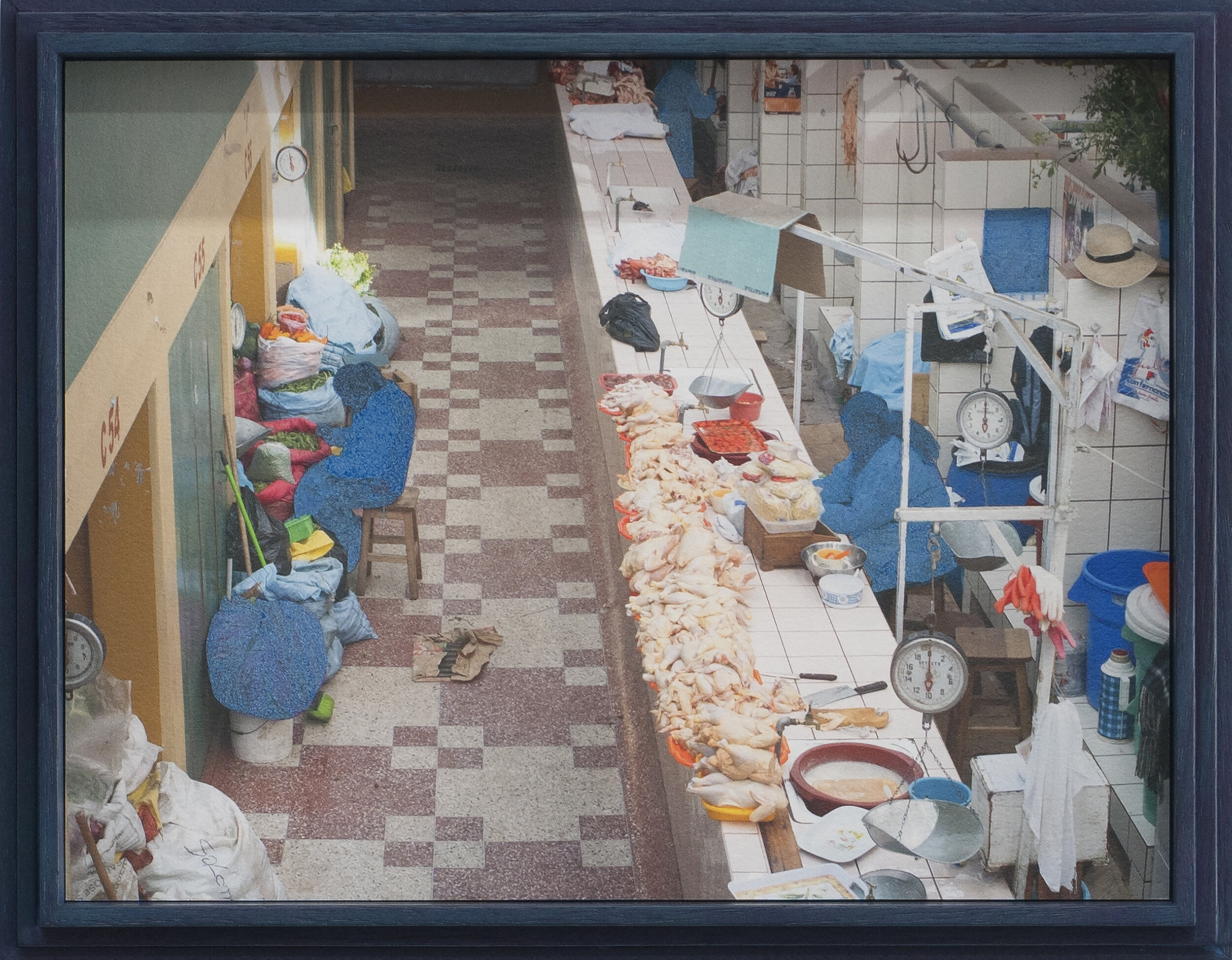  Myeongsoo Kim, Meat market in Copacabana, Bolivia, 2018, paint on photograph mounted on Dibond, 8 1/4" x 10 1/2" (framed) 