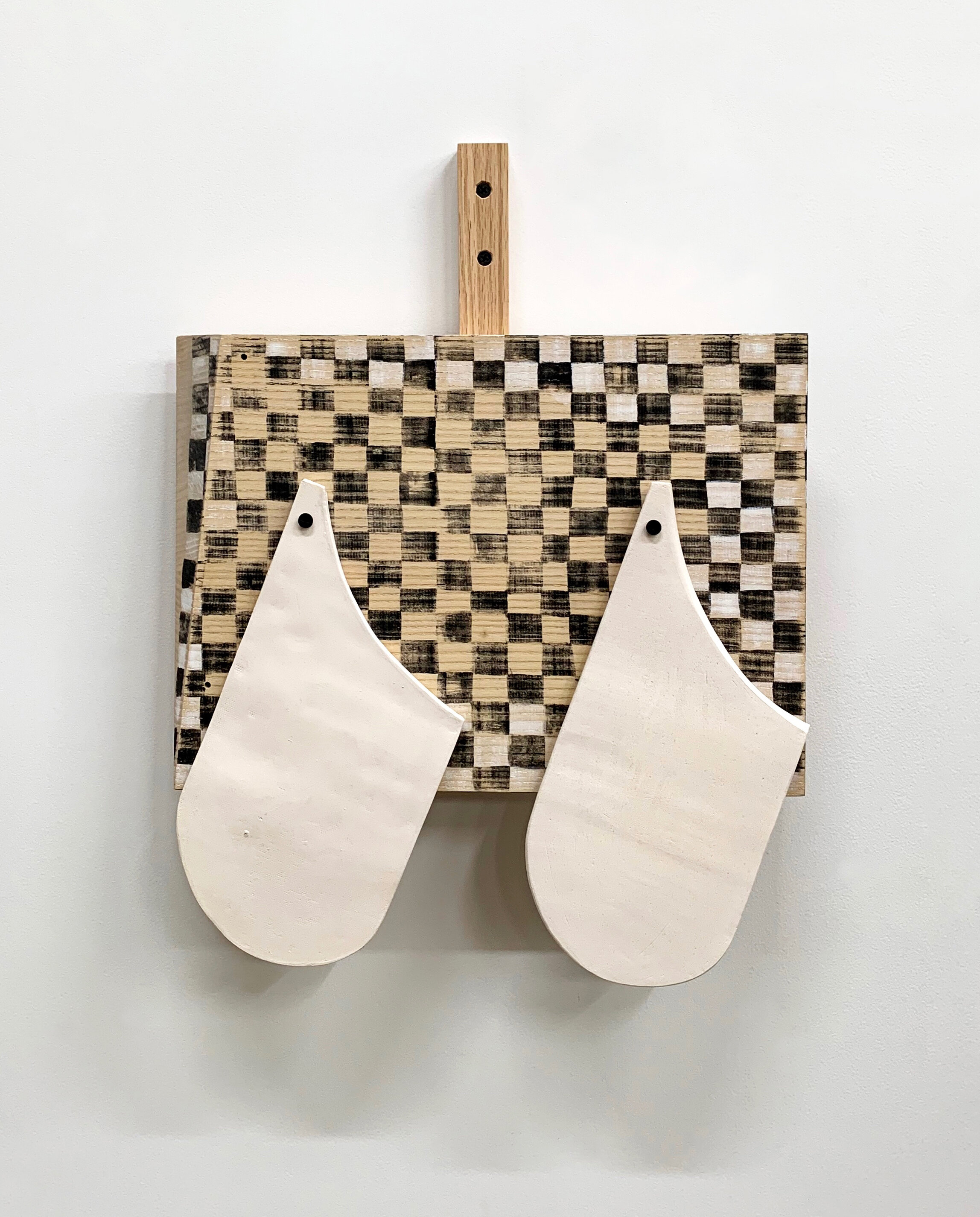  Christina Tenaglia, untitled, 2019, wood, earthenware, paint, screws, 14-1/4” x 19-1/2" x 3” 