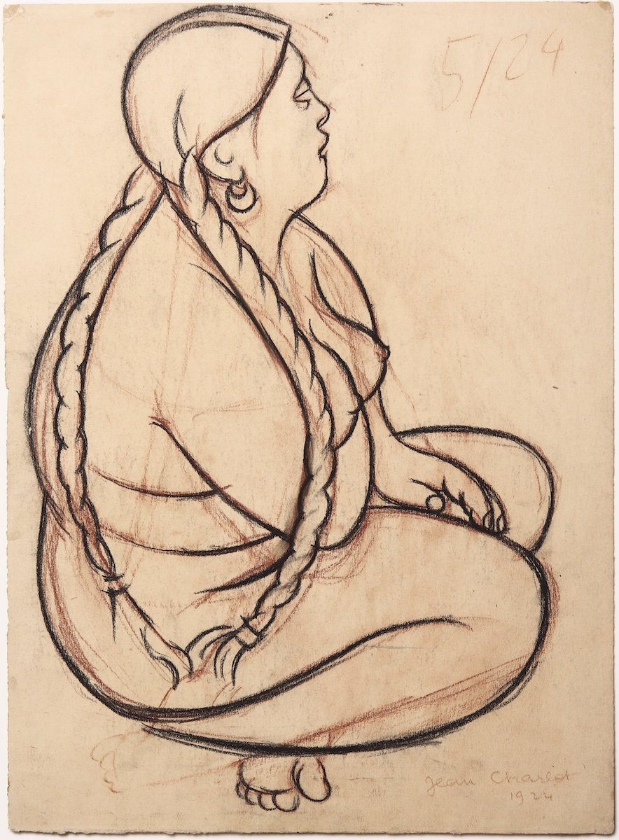  Jean Charlot,  Drawing of Luz Jiménez , 1924, exhibition copy of conté drawing on paper, 20 x 16 inches (framed). Jean Charlot Collection, University of Hawaii Library © Jean Charlot Estate LLC. 