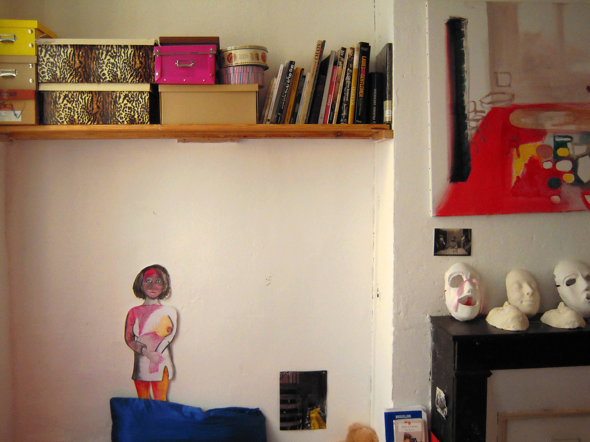 masks_instal-on-wall_Sophie-above-my-bed_2012.png