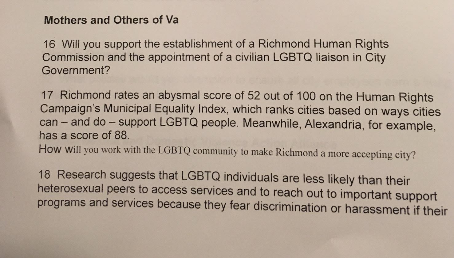 SEXUAL ORIENTATION OR GENDER IDENTITY BECOMES KNOWN. IN WHAT WAYS CAN THE CITY WORK TO IMPLEMENT LGBTQ CULTURAL COMPETENCY ACROSS CITY AGENCIES?