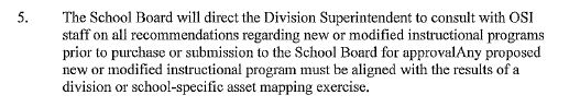 Petersburg City Public Schools MOU language regarding instructional programs.