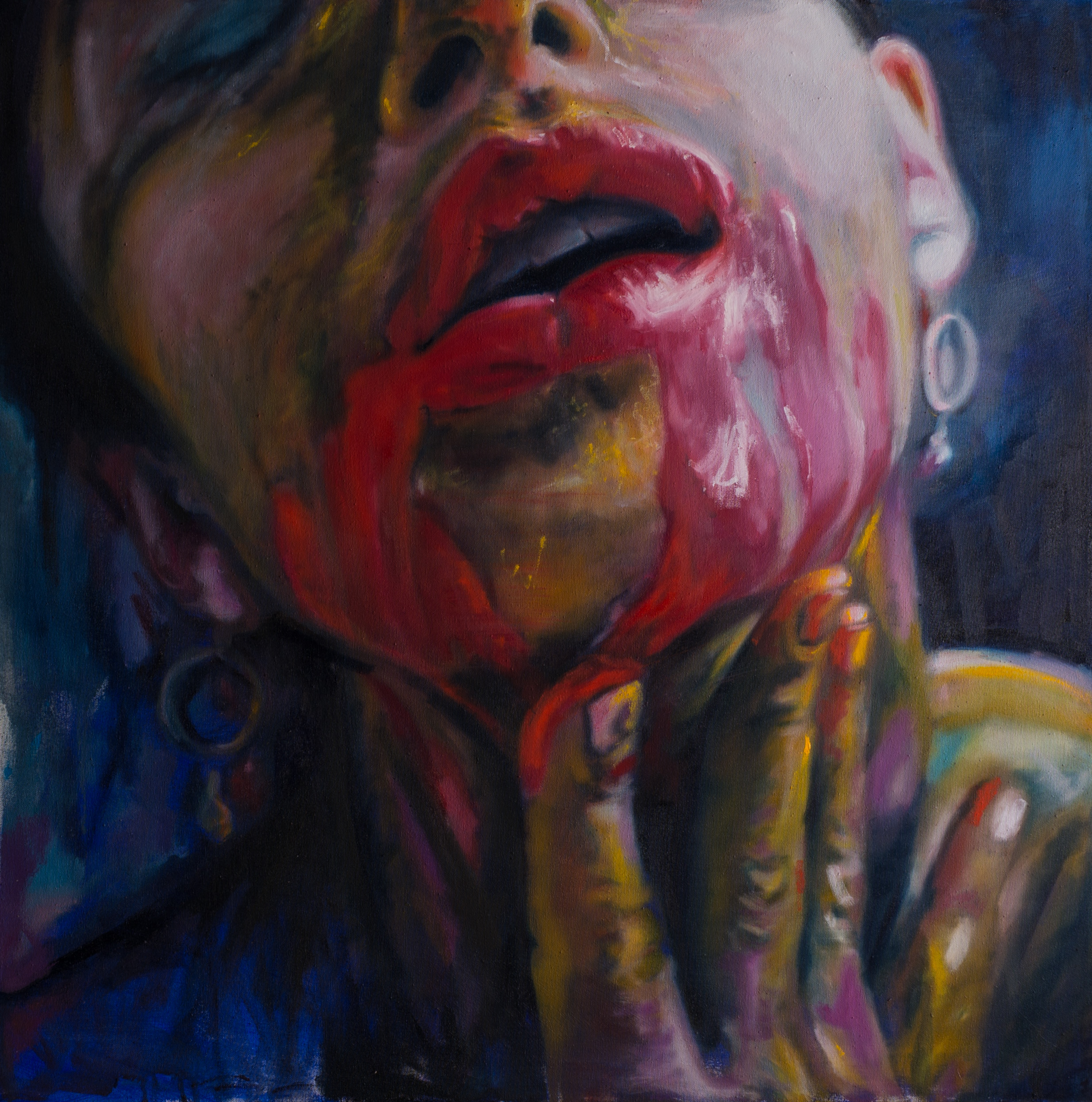 Paint Play Lips, 91x91cm, Oil on Canvas (SOLD)