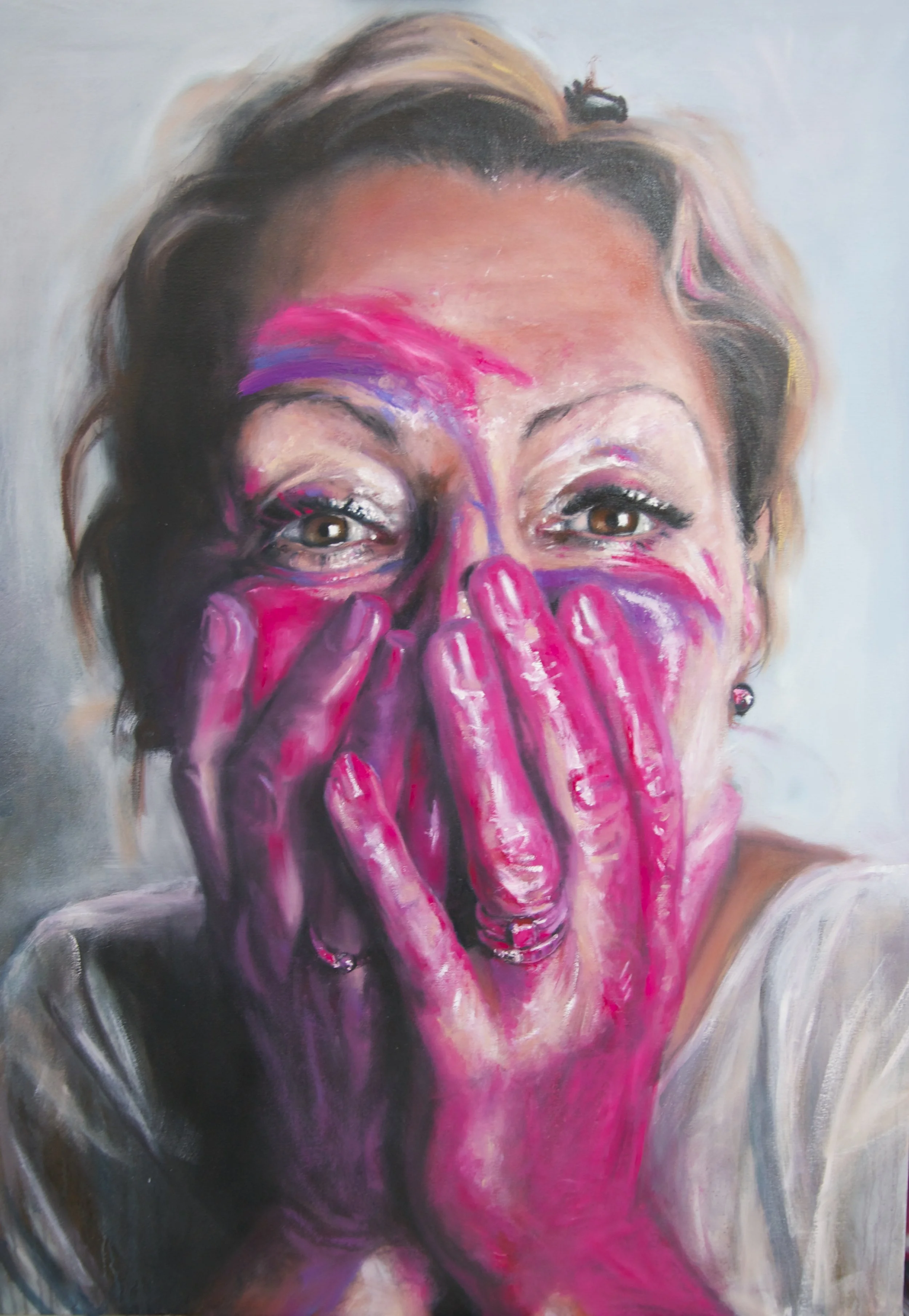 Quinacridone/ Rose Madder Paint Play, Lynn Commission, 90x120cm, Oil on Canvas (SOLD)