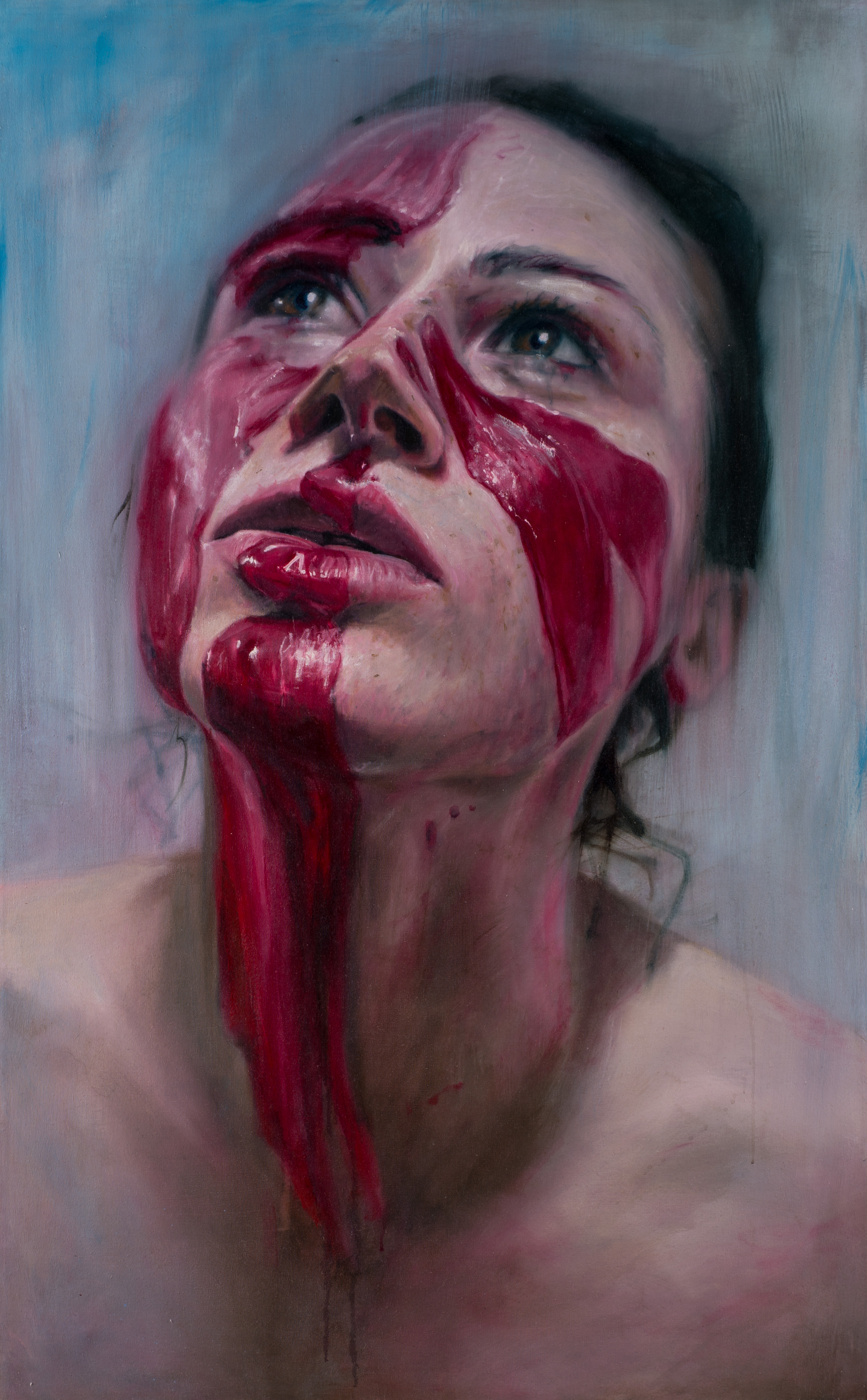 Magenta Paint Play. 83x135cm, Oil on Canvas (SOLD)