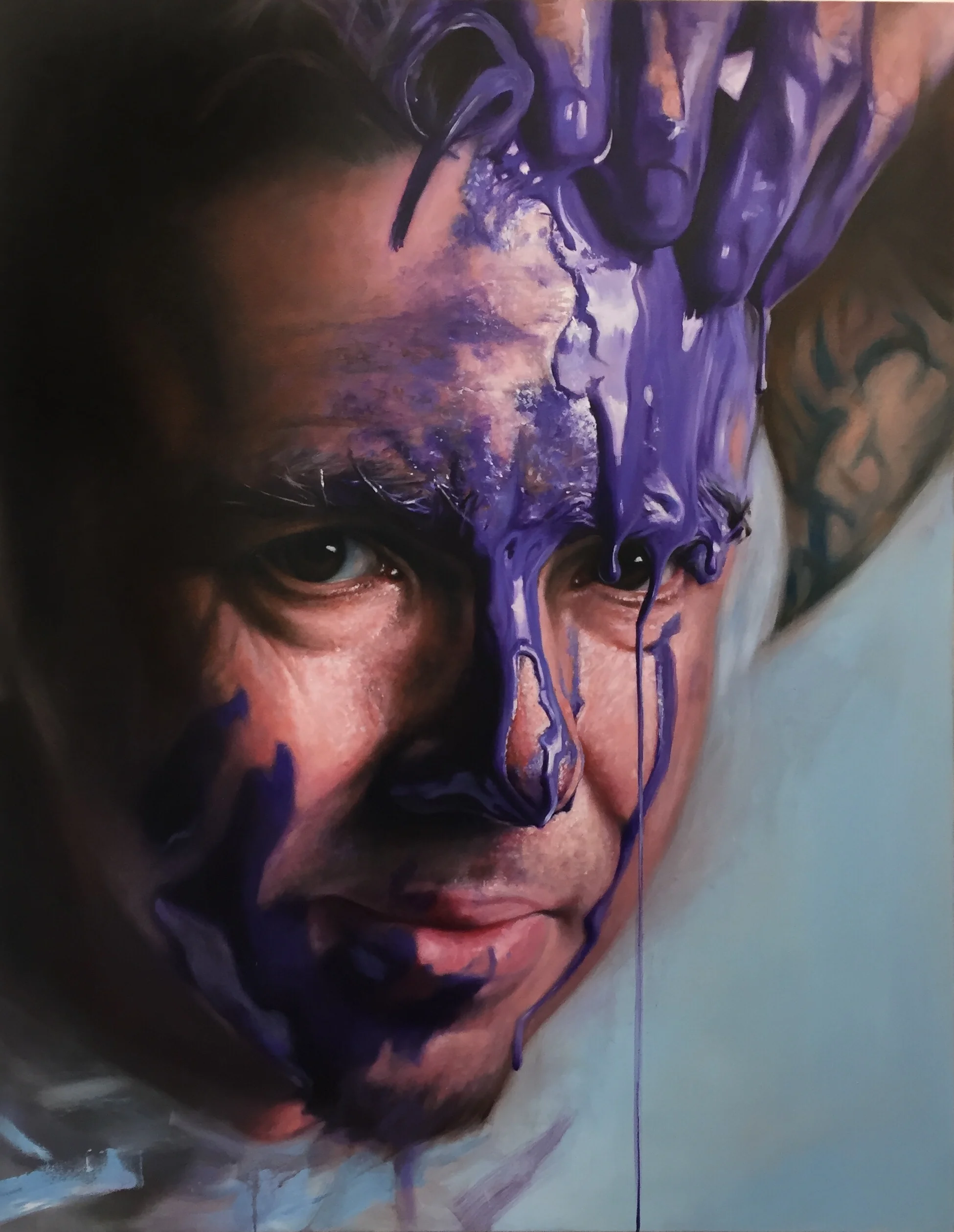 Purple Paint Play Commission, 110x140cm, Oil on Canvas (SOLD)